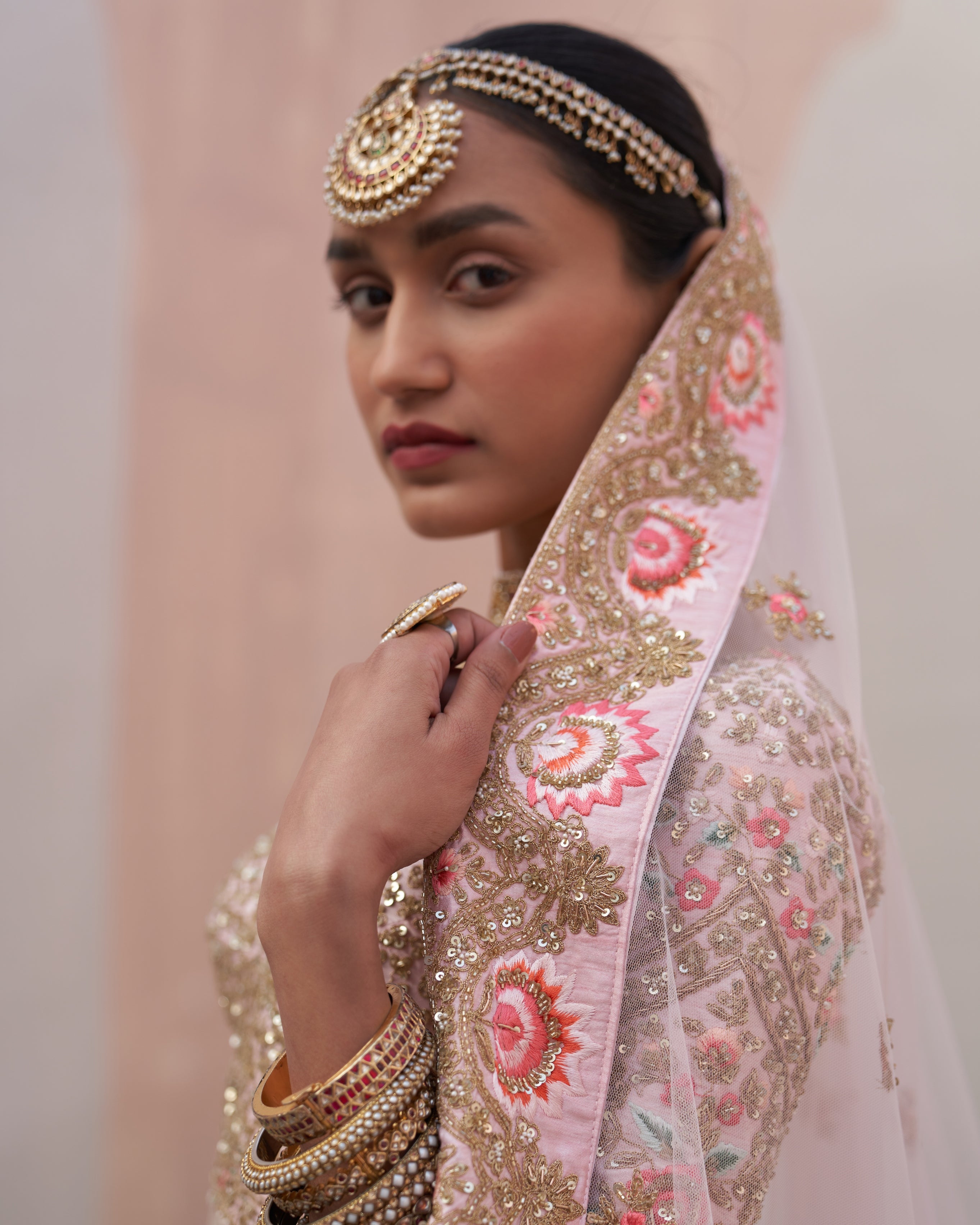 Radha Blush Pink Double Dupatta Lehenga Set