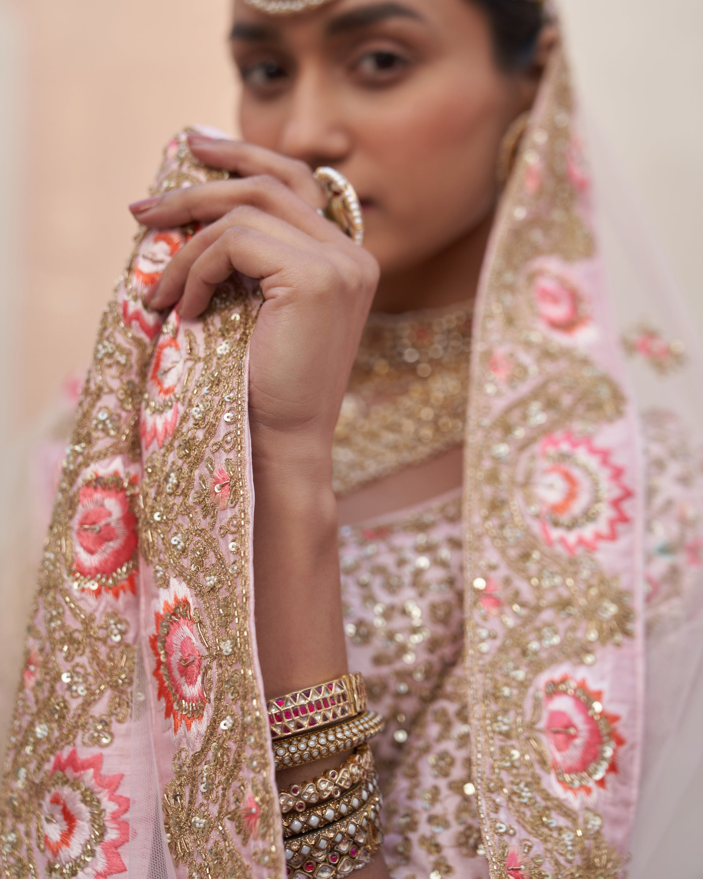 Radha Blush Pink Double Dupatta Lehenga Set