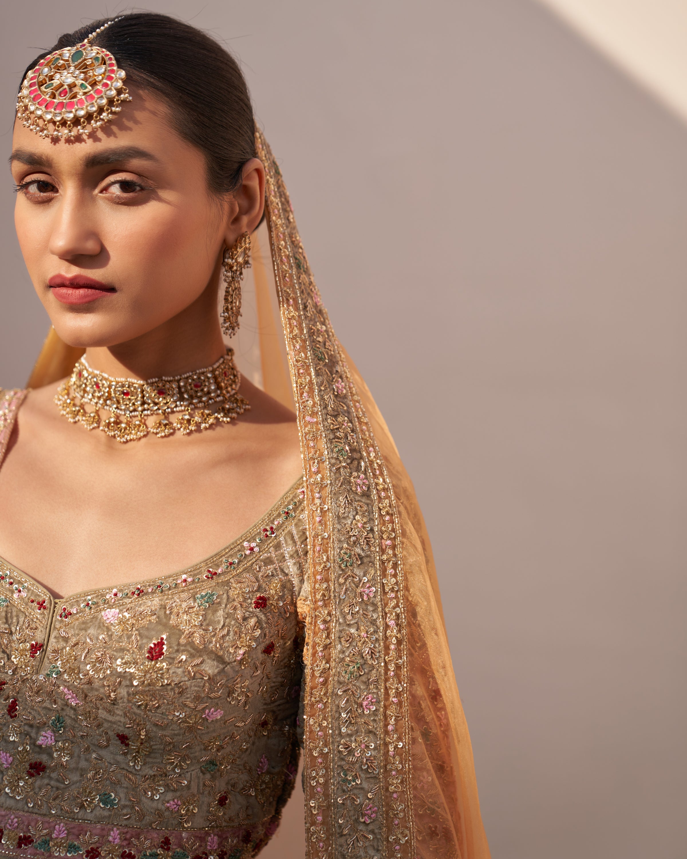 Heera Gold Organza Double Dupatta Lehenga Set