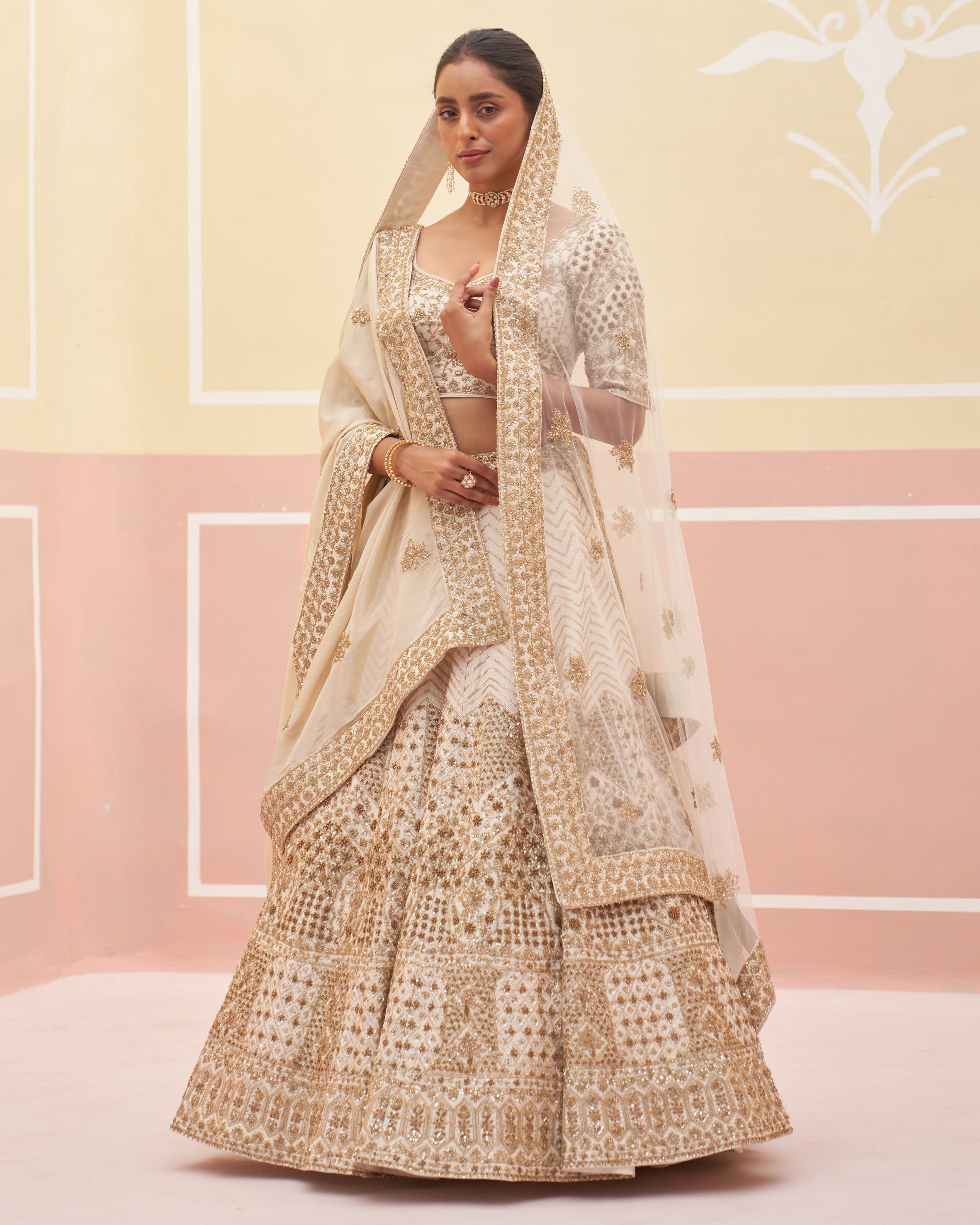 Rida Ivory Raw Silk Lehenga Set