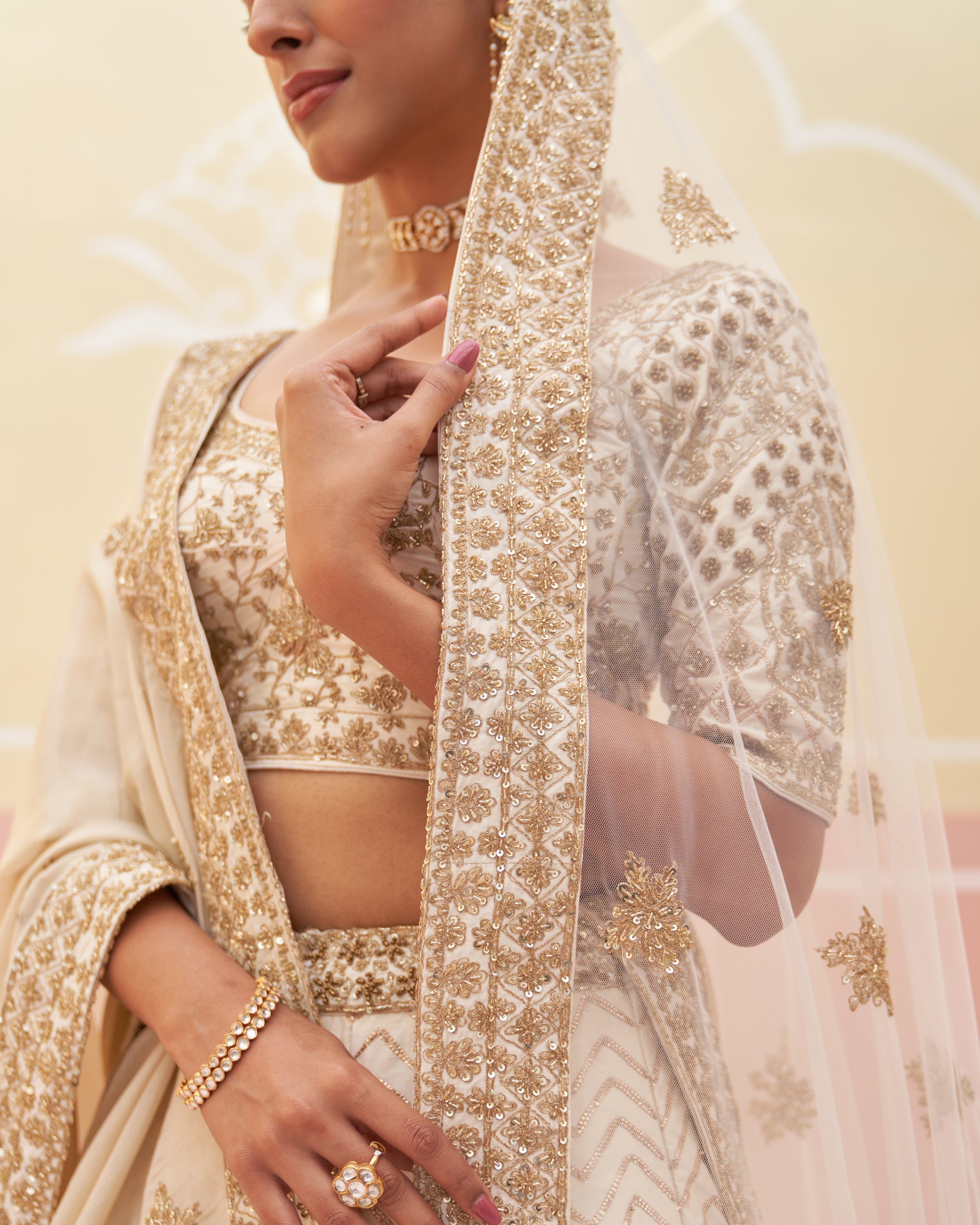 Rida Ivory Raw Silk Lehenga Set