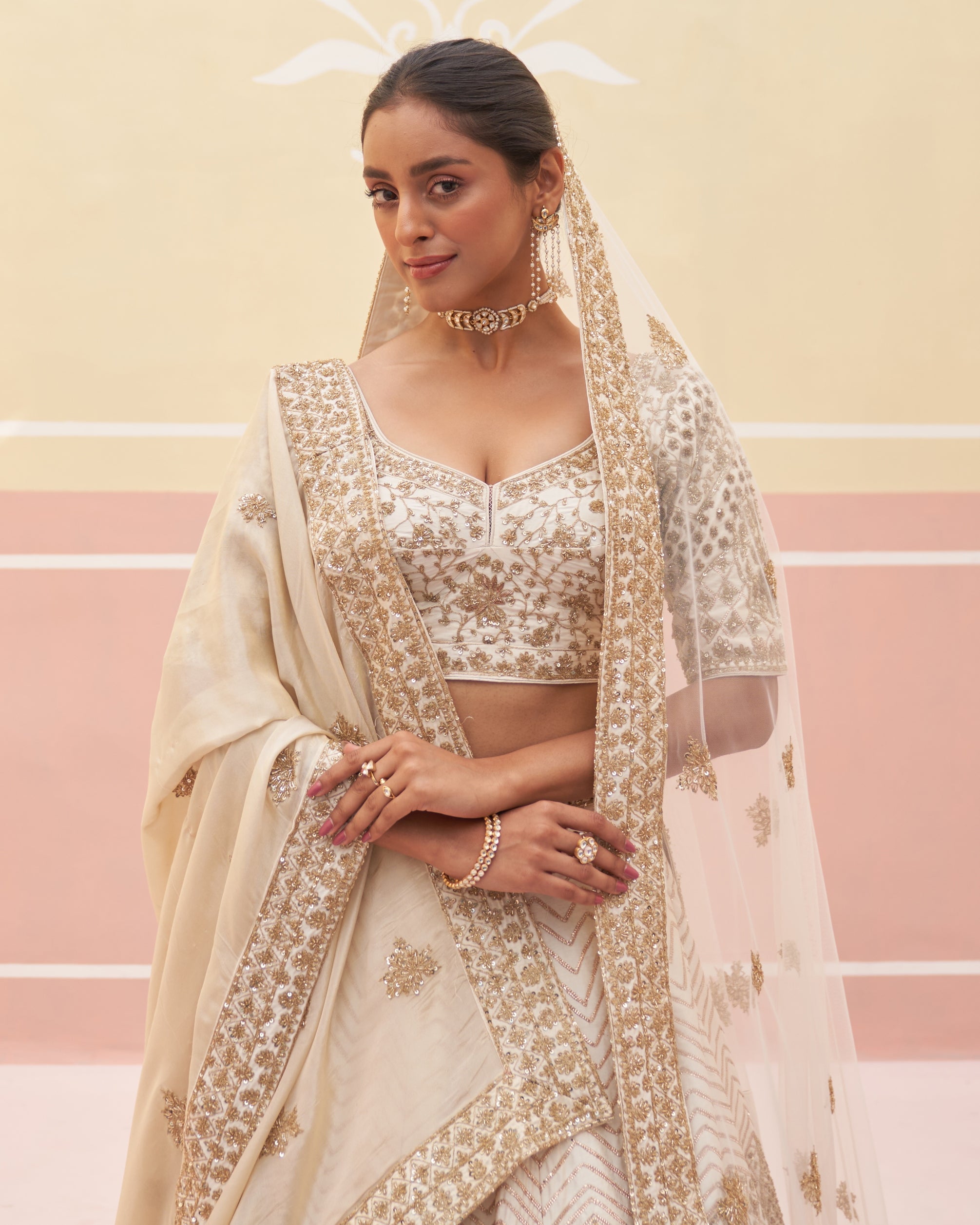 Rida Ivory Raw Silk Lehenga Set
