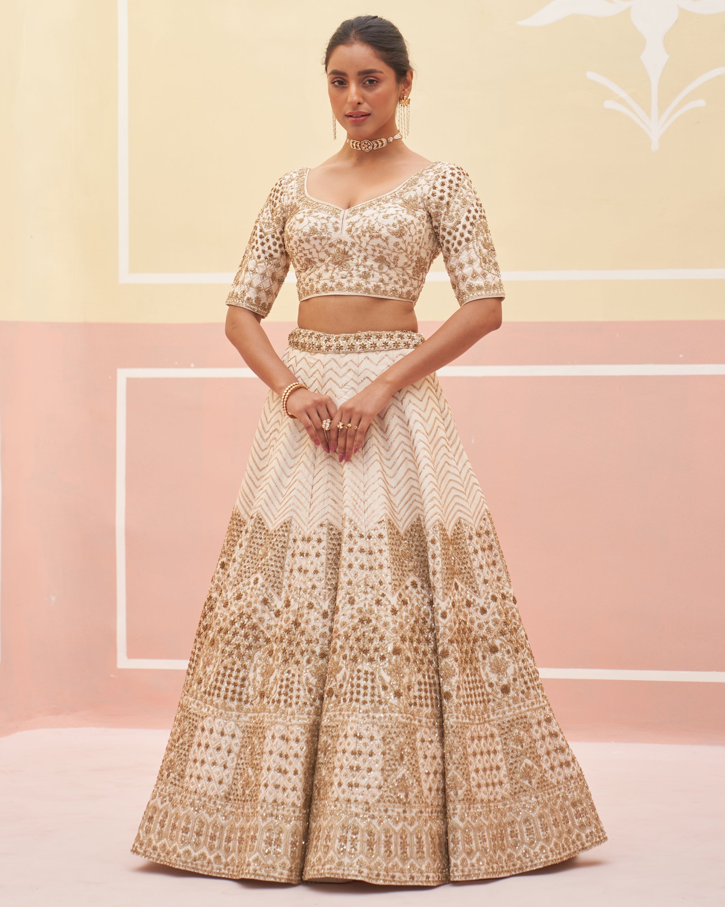 Rida Ivory Raw Silk Lehenga Set