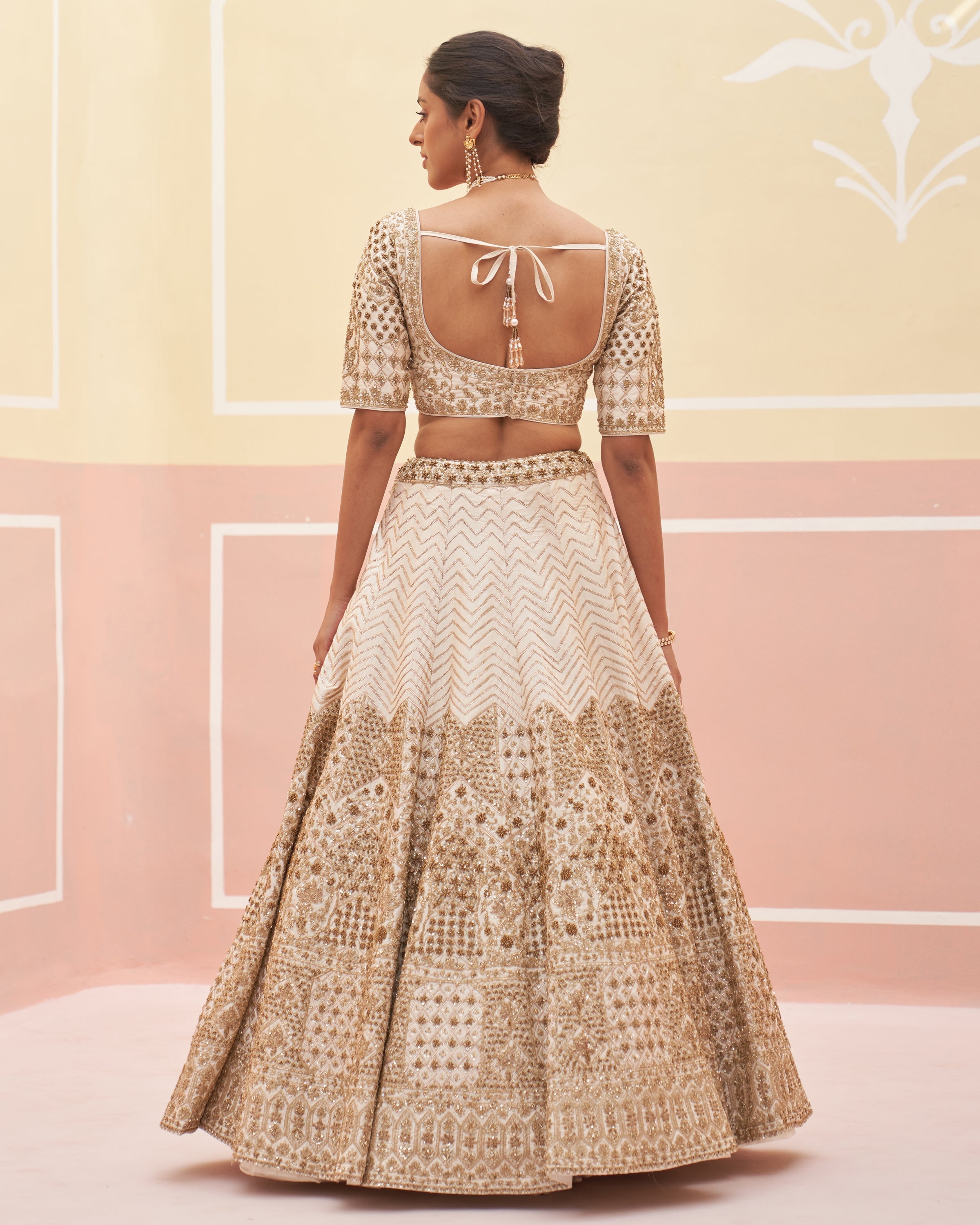 Rida Ivory Raw Silk Lehenga Set