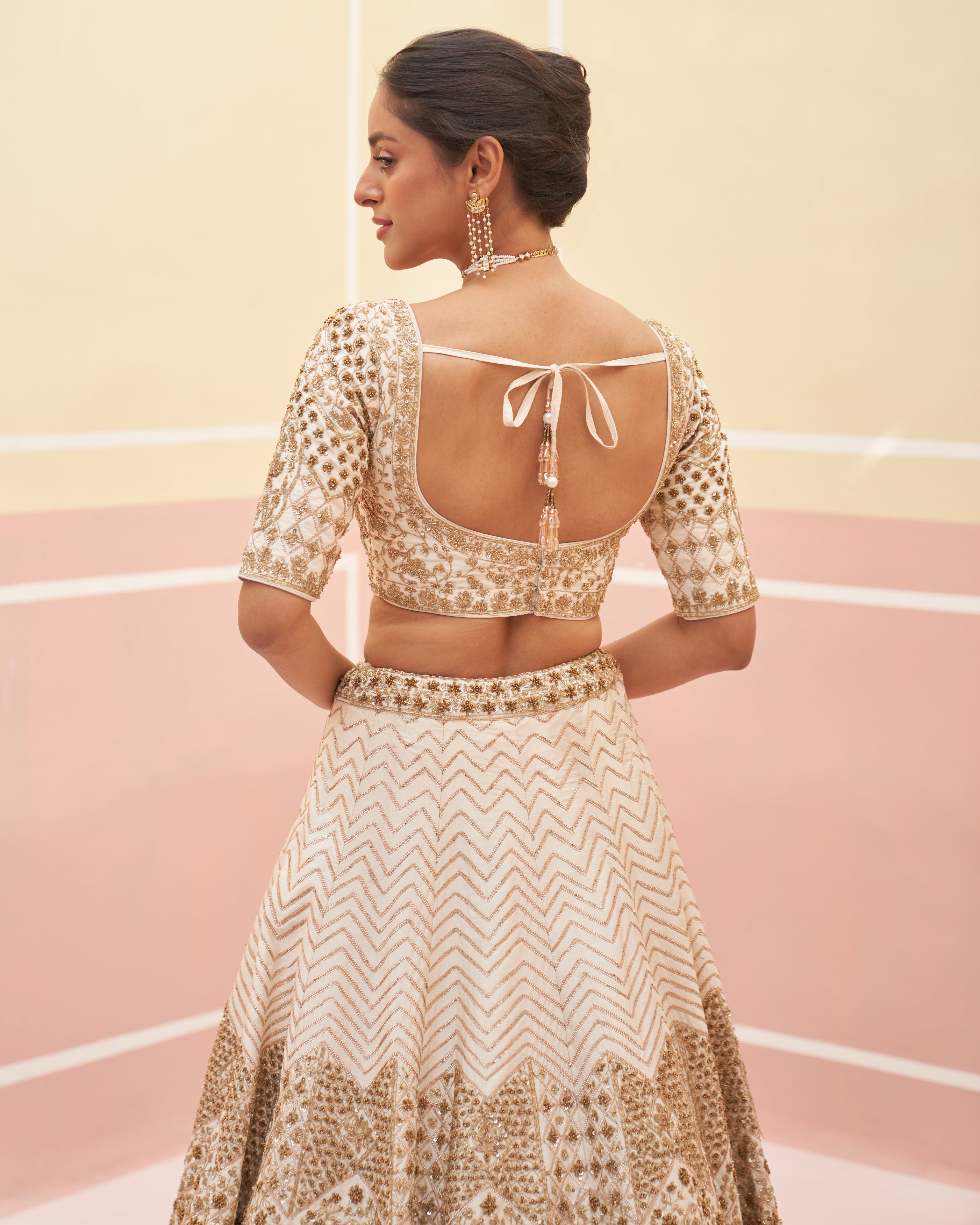 Rida Ivory Raw Silk Lehenga Set