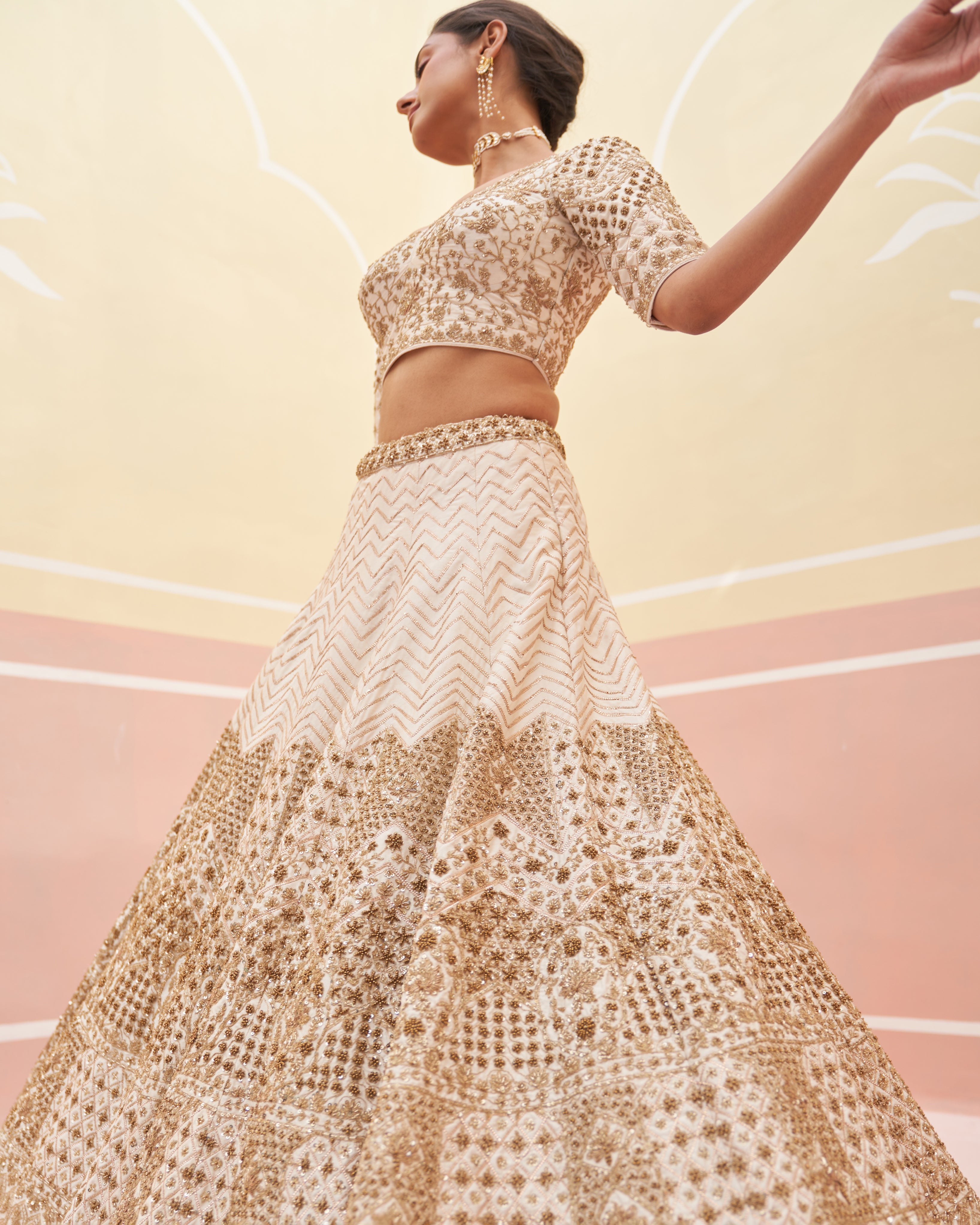 Rida Ivory Raw Silk Lehenga Set