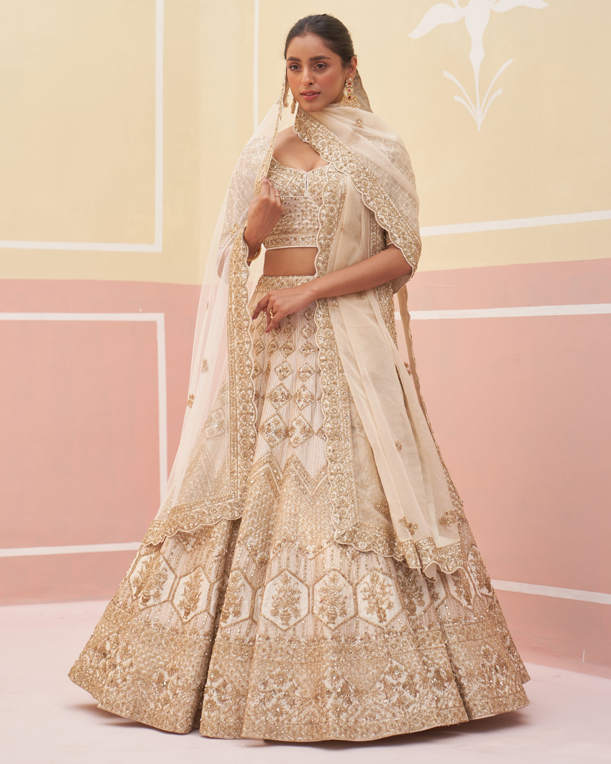 Bahira Ivory Raw Silk Lehenga Set