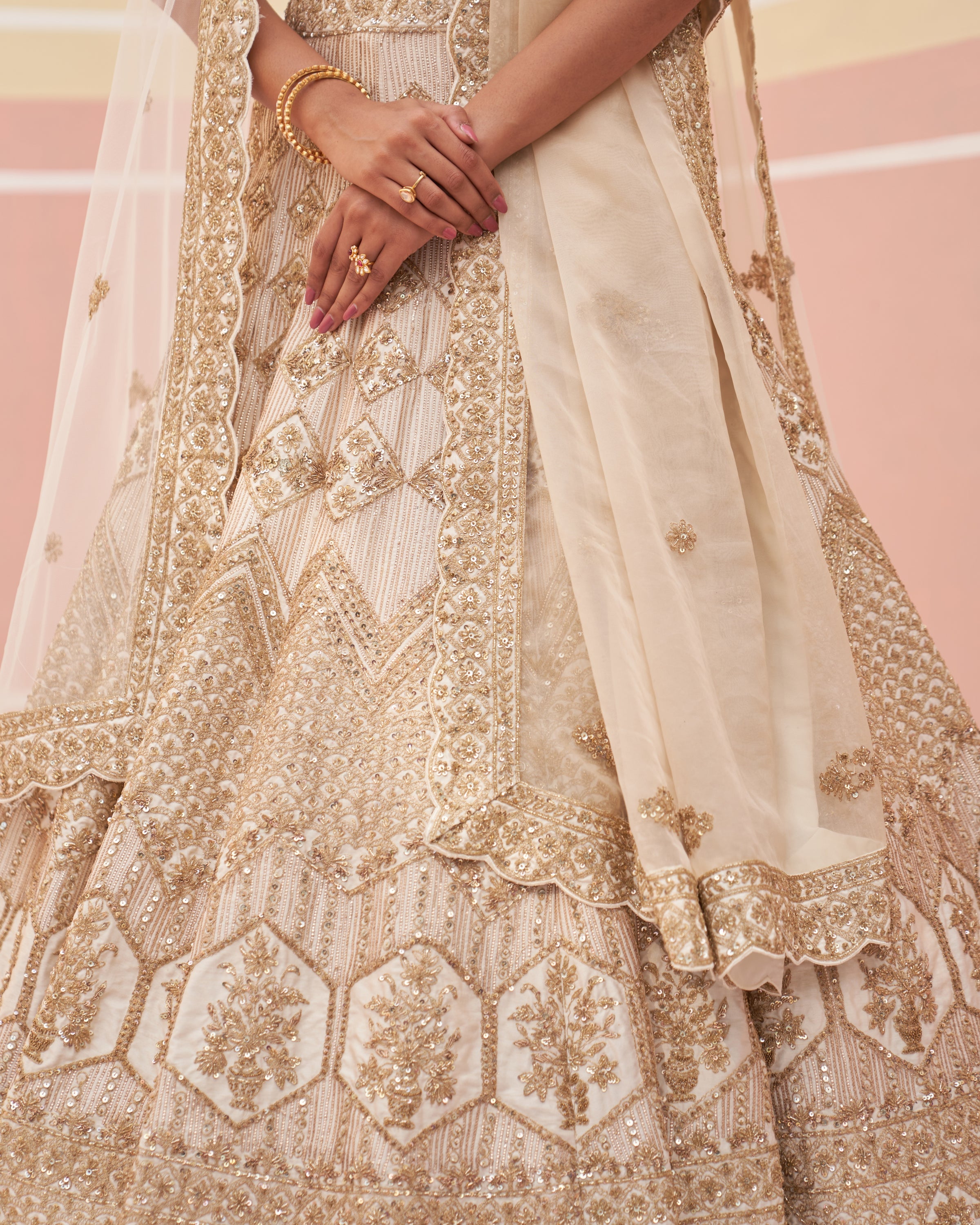 Bahira Ivory Raw Silk Lehenga Set