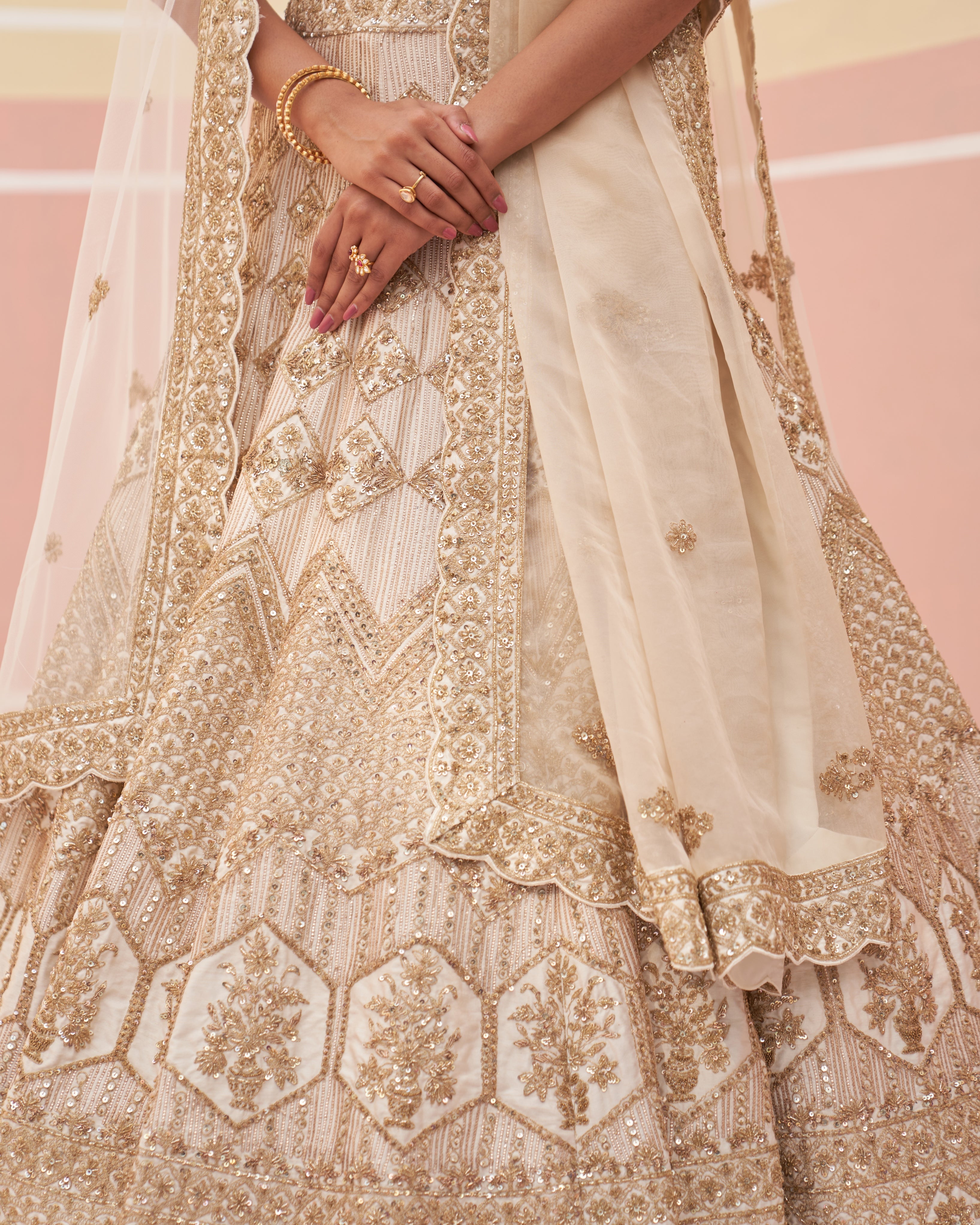 Bahira Ivory Raw Silk Lehenga Set