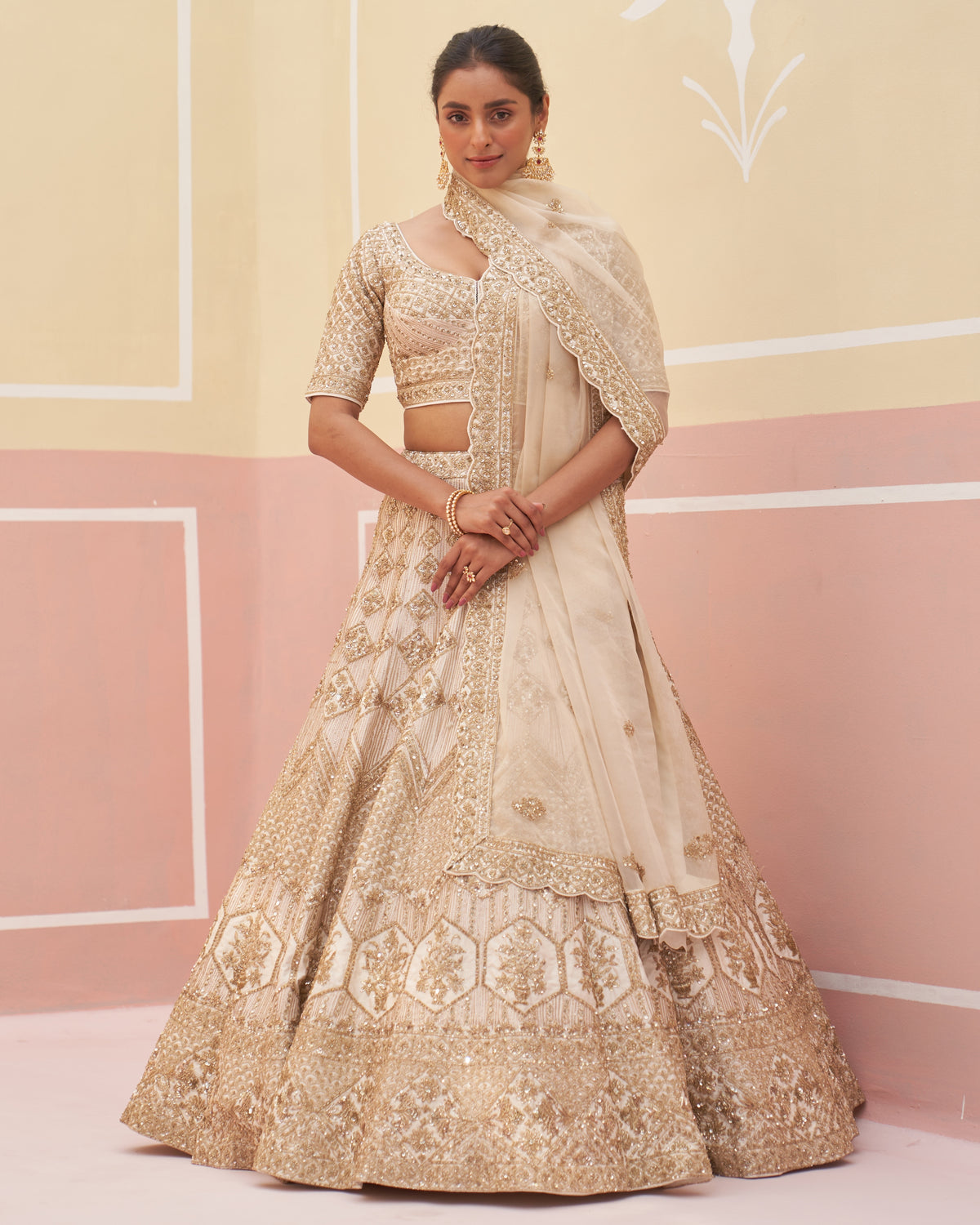 Bahira Ivory Raw Silk Lehenga Set