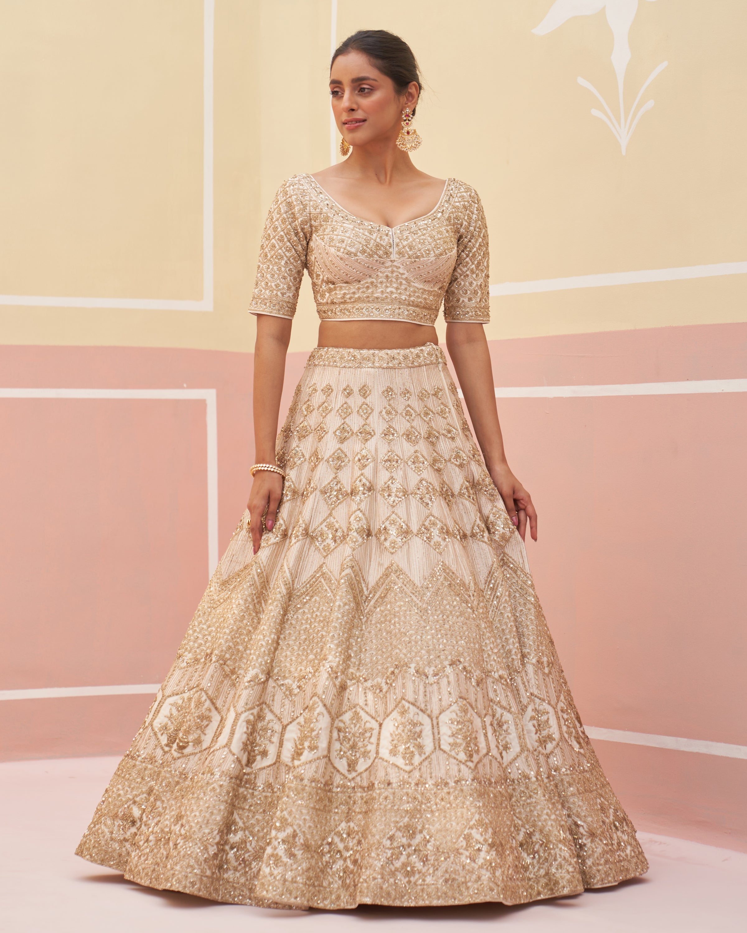 Bahira Ivory Raw Silk Lehenga Set