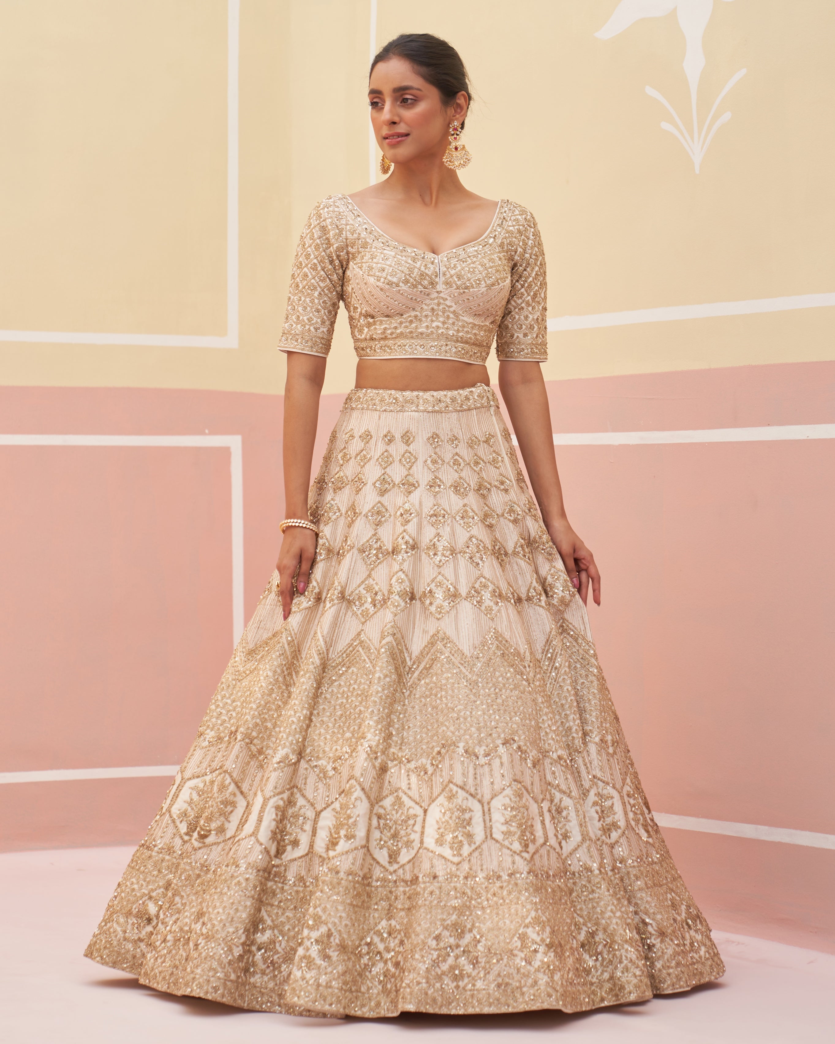 Bahira Ivory Raw Silk Lehenga Set