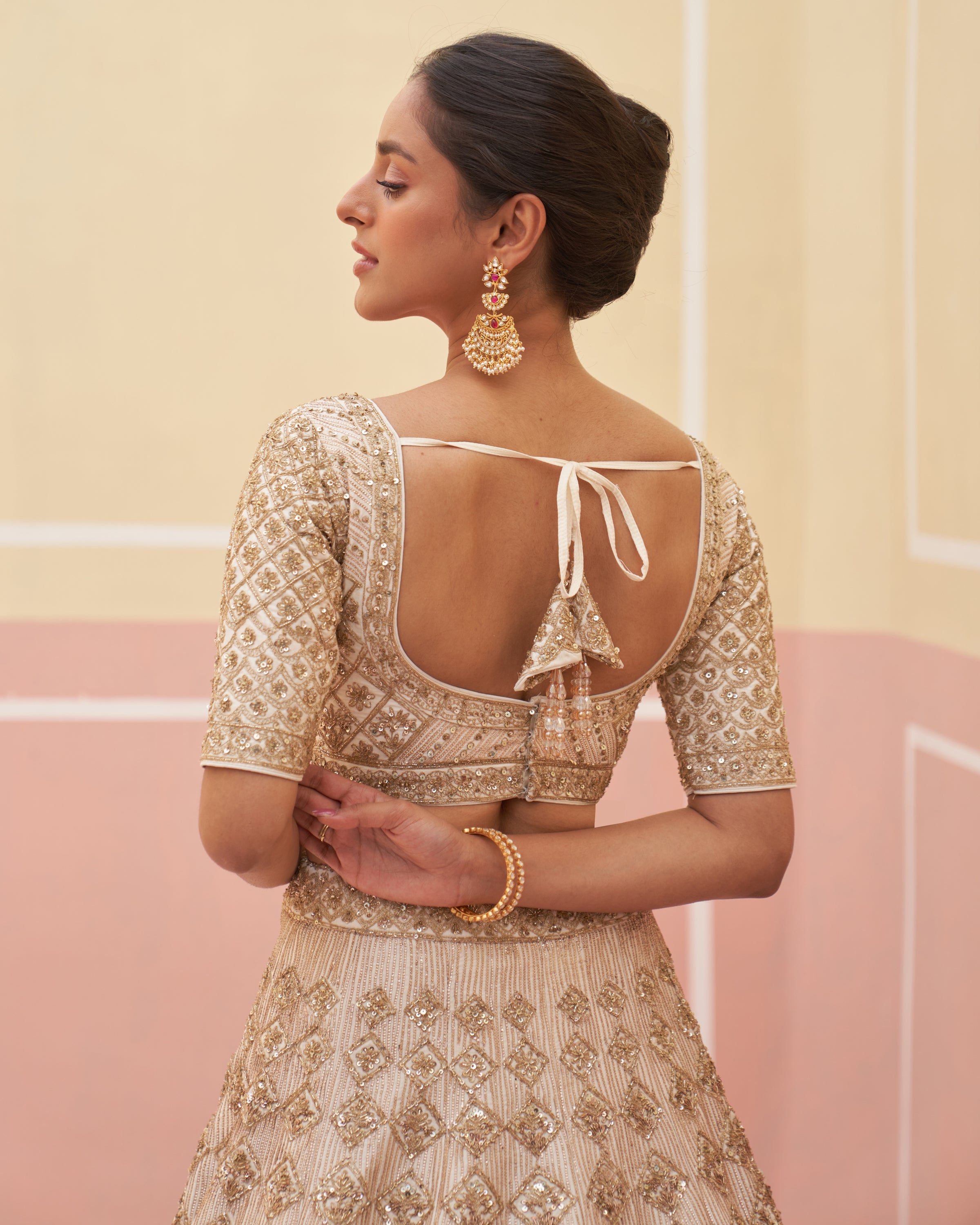 Bahira Ivory Raw Silk Lehenga Set