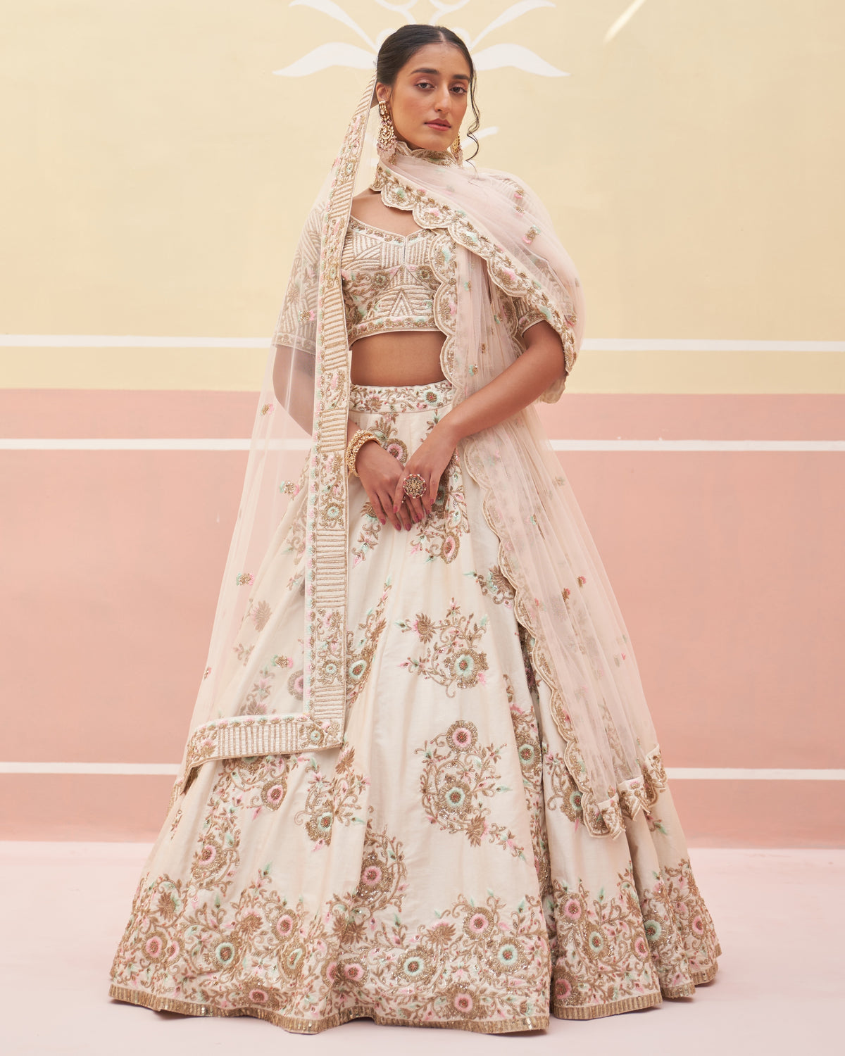 Dalia Ivory Raw Silk Lehenga Set