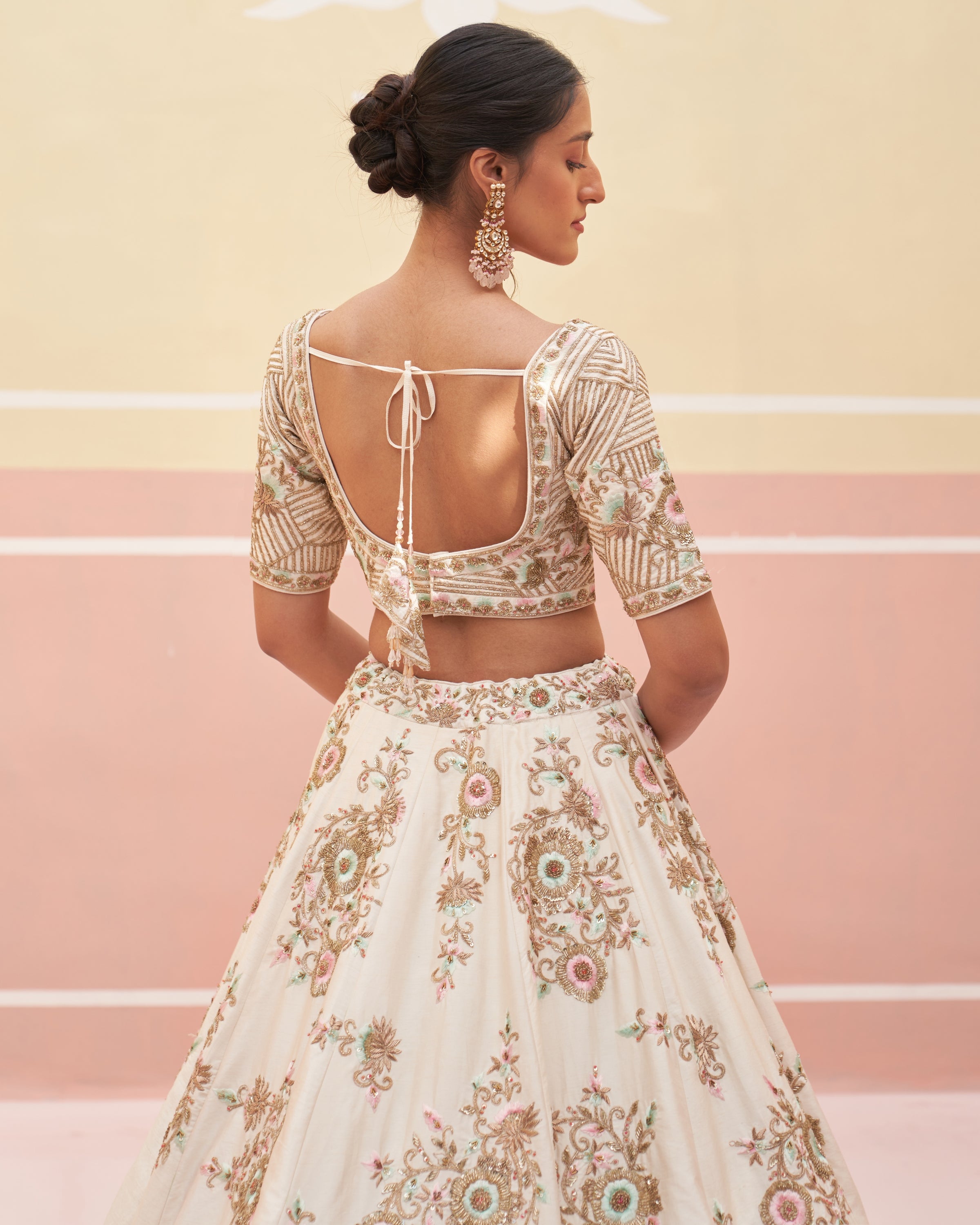 Dalia Ivory Raw Silk Lehenga Set
