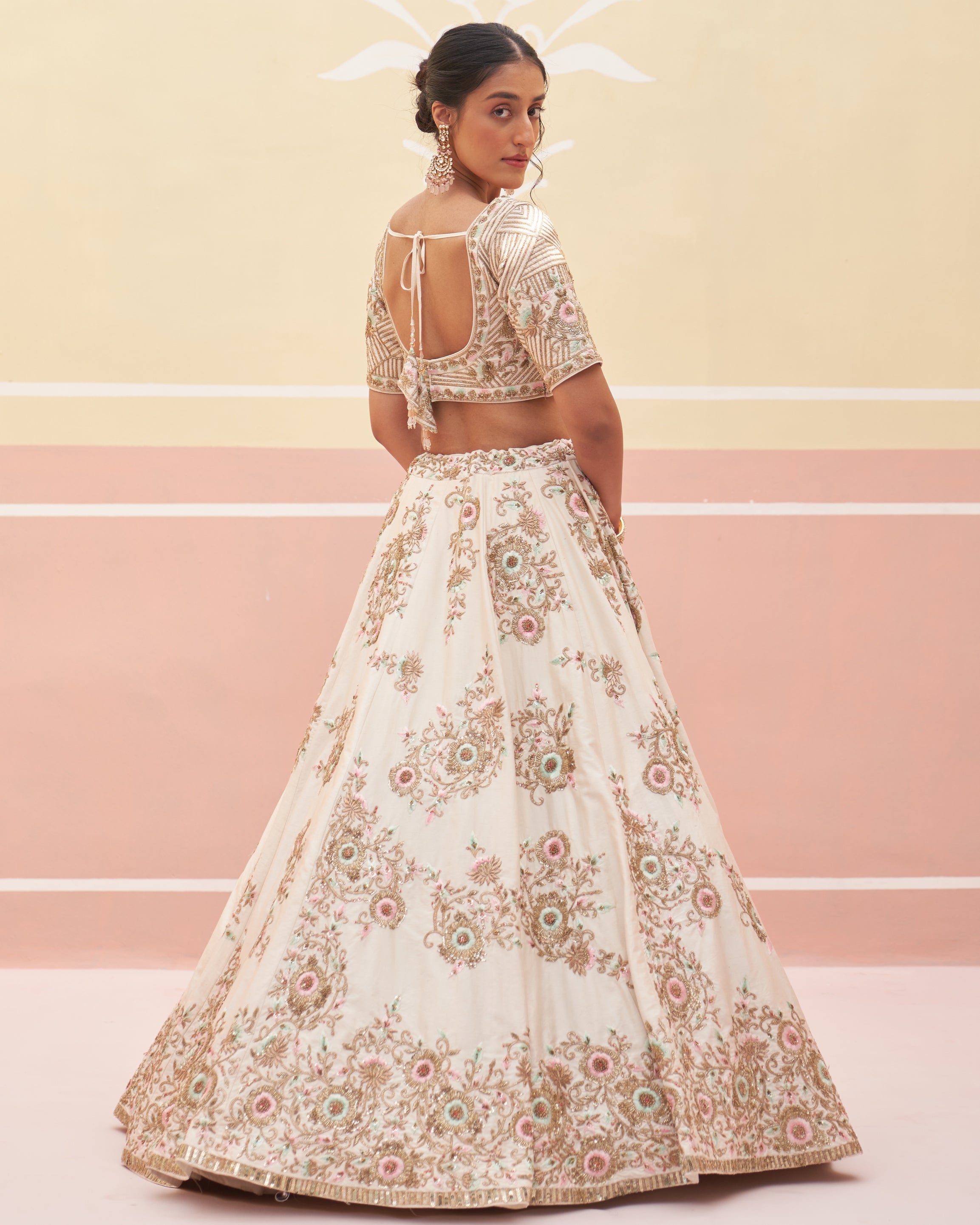 Dalia Ivory Raw Silk Lehenga Set