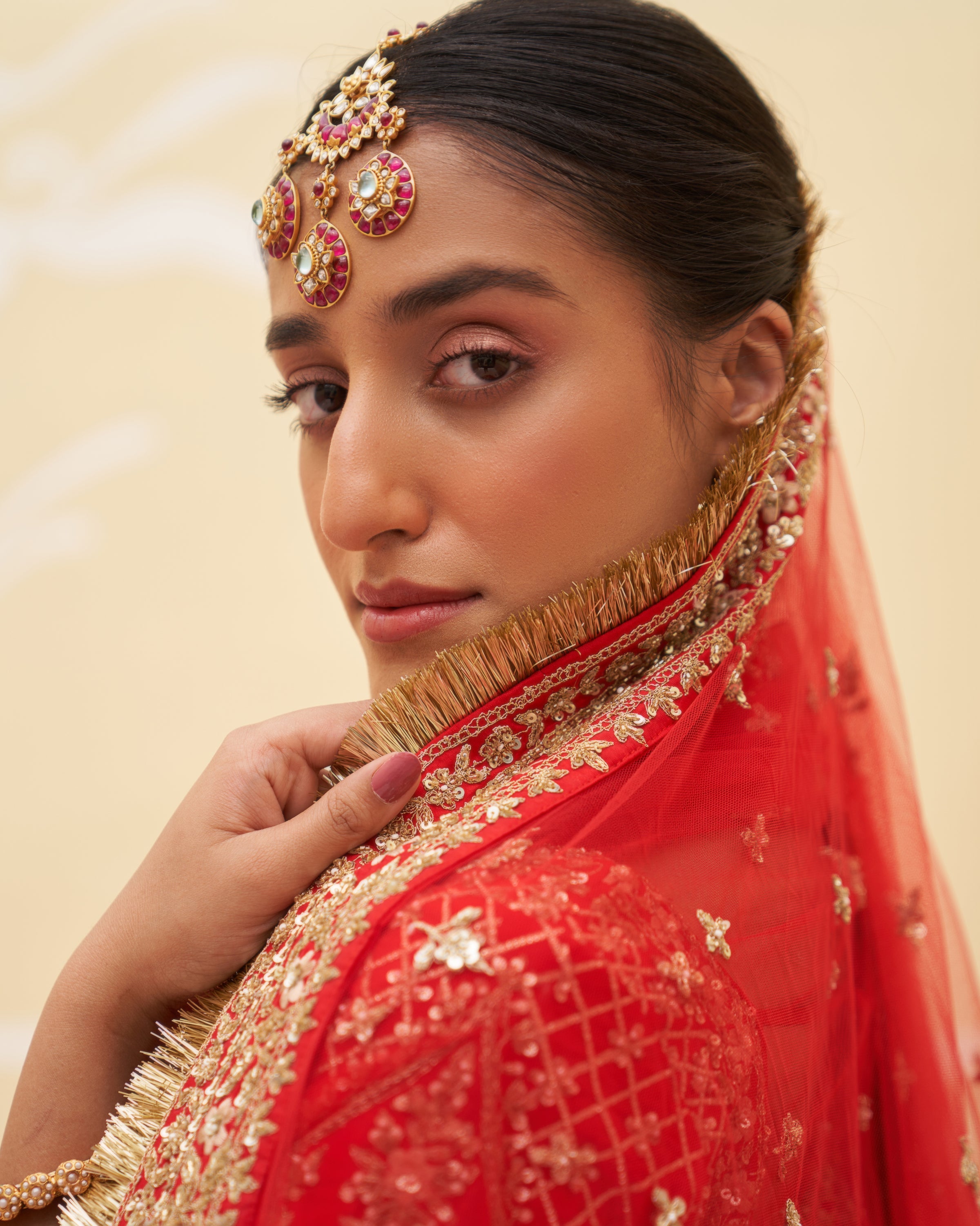 Hetal Red Raw Silk Lehenga Set