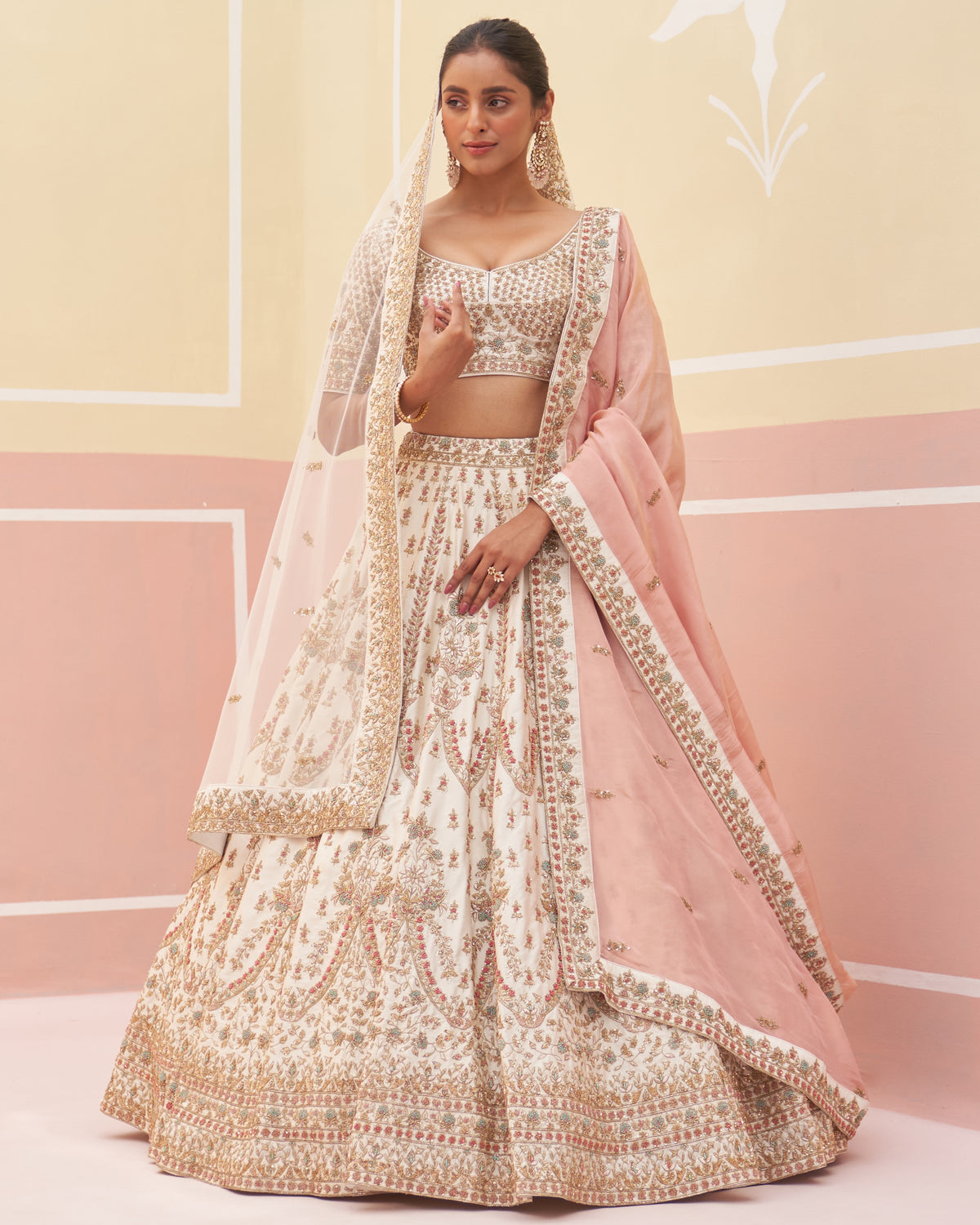 Safa Ivory Raw Silk Lehenga Set