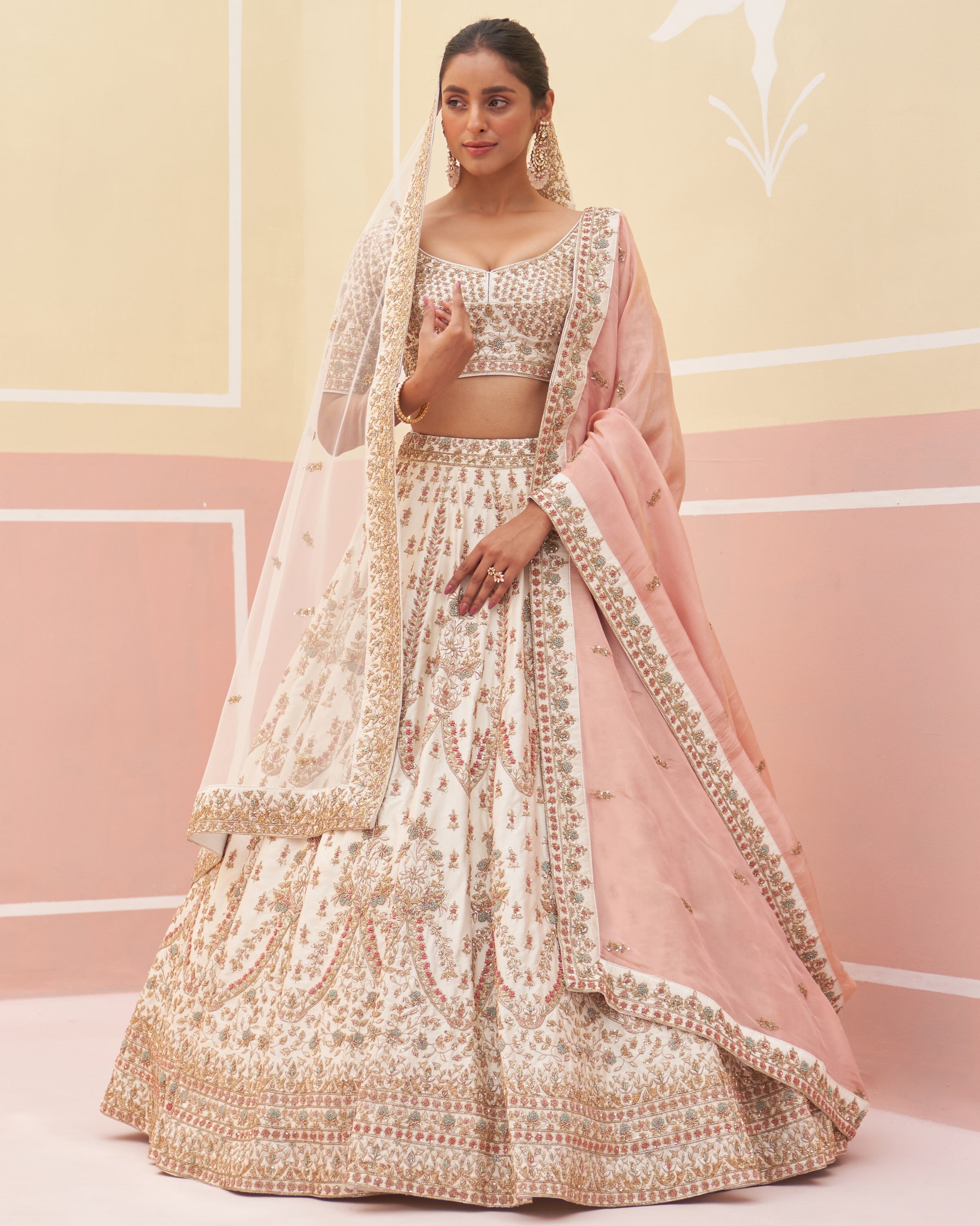 Safa Ivory Raw Silk Lehenga Set