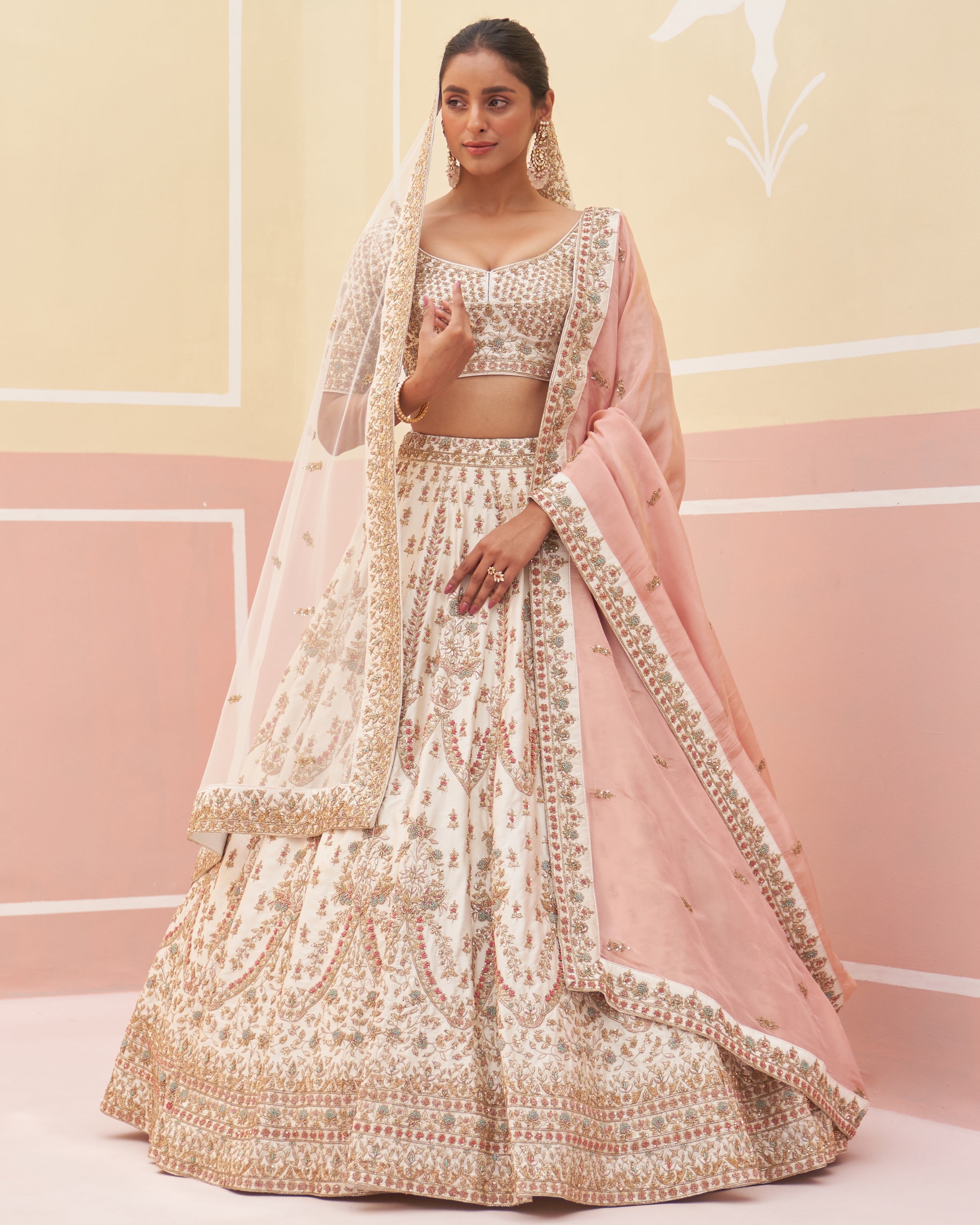 Safa Ivory Raw Silk Lehenga Set