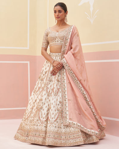 Safa Ivory Raw Silk Lehenga Set