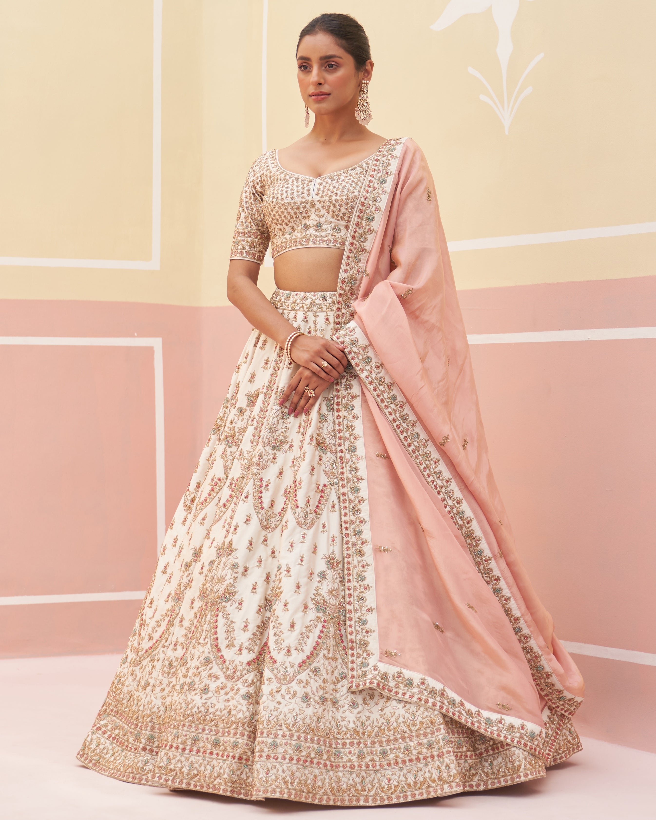 Safa Ivory Raw Silk Lehenga Set