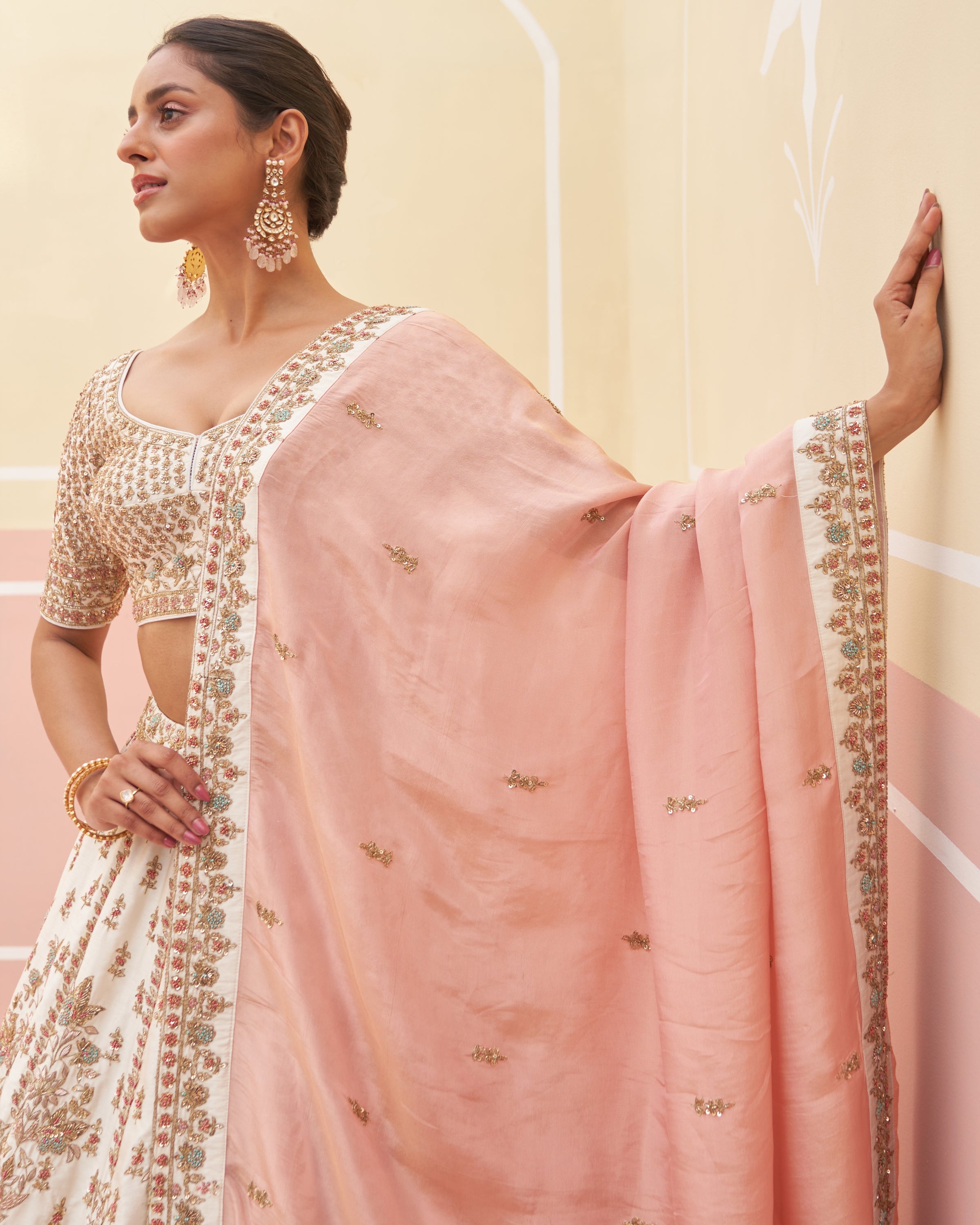 Safa Ivory Raw Silk Lehenga Set