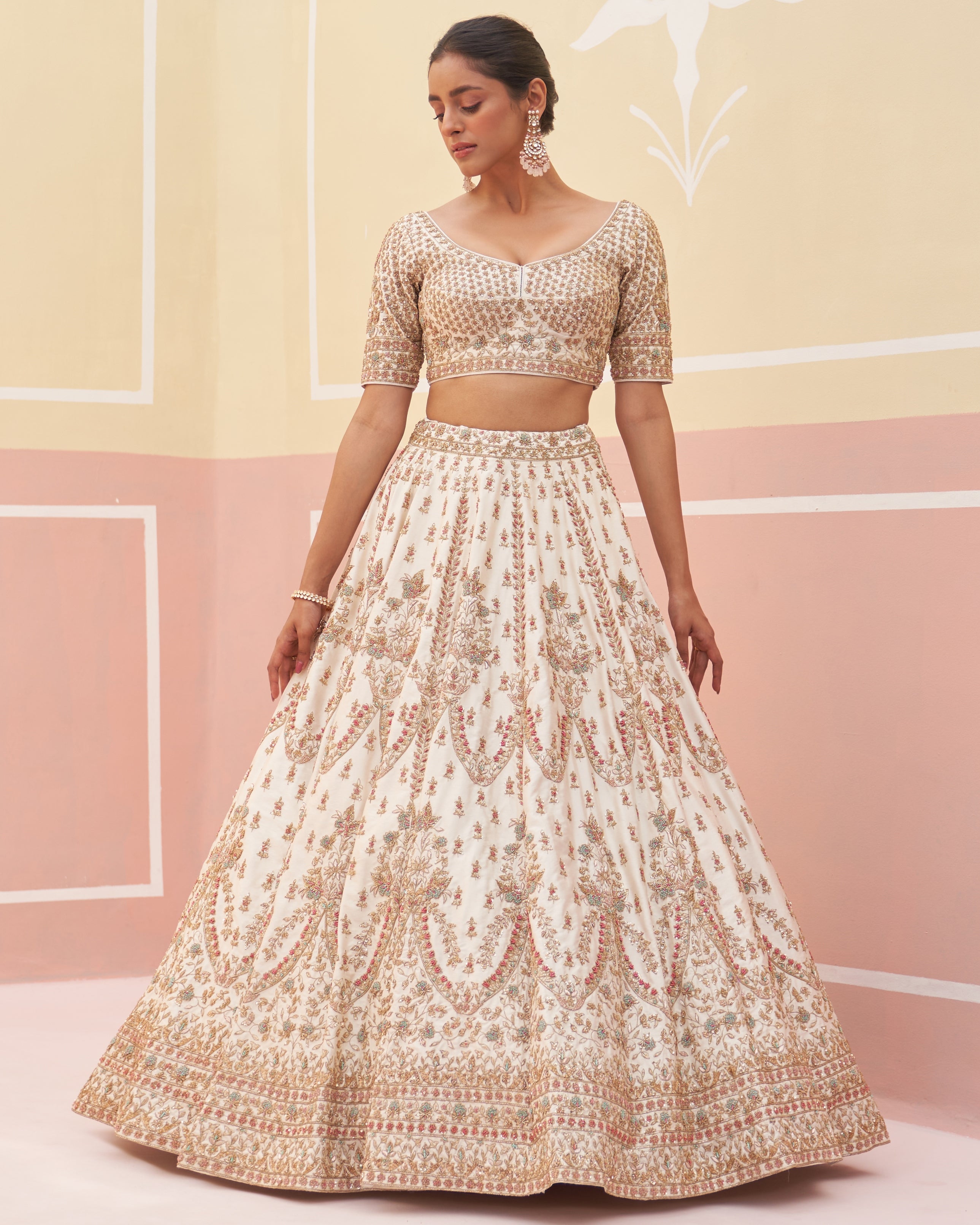 Safa Ivory Raw Silk Lehenga Set