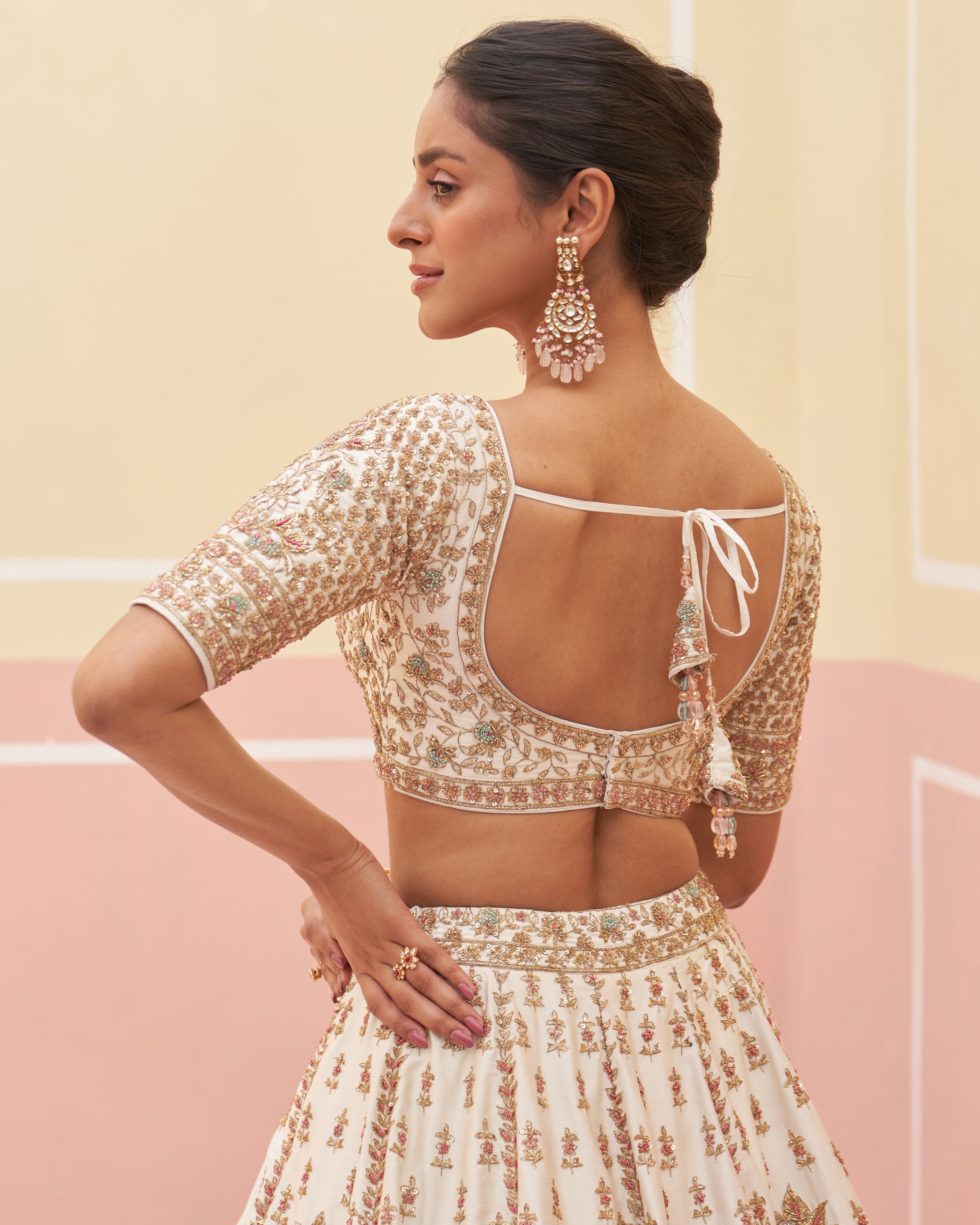 Safa Ivory Raw Silk Lehenga Set