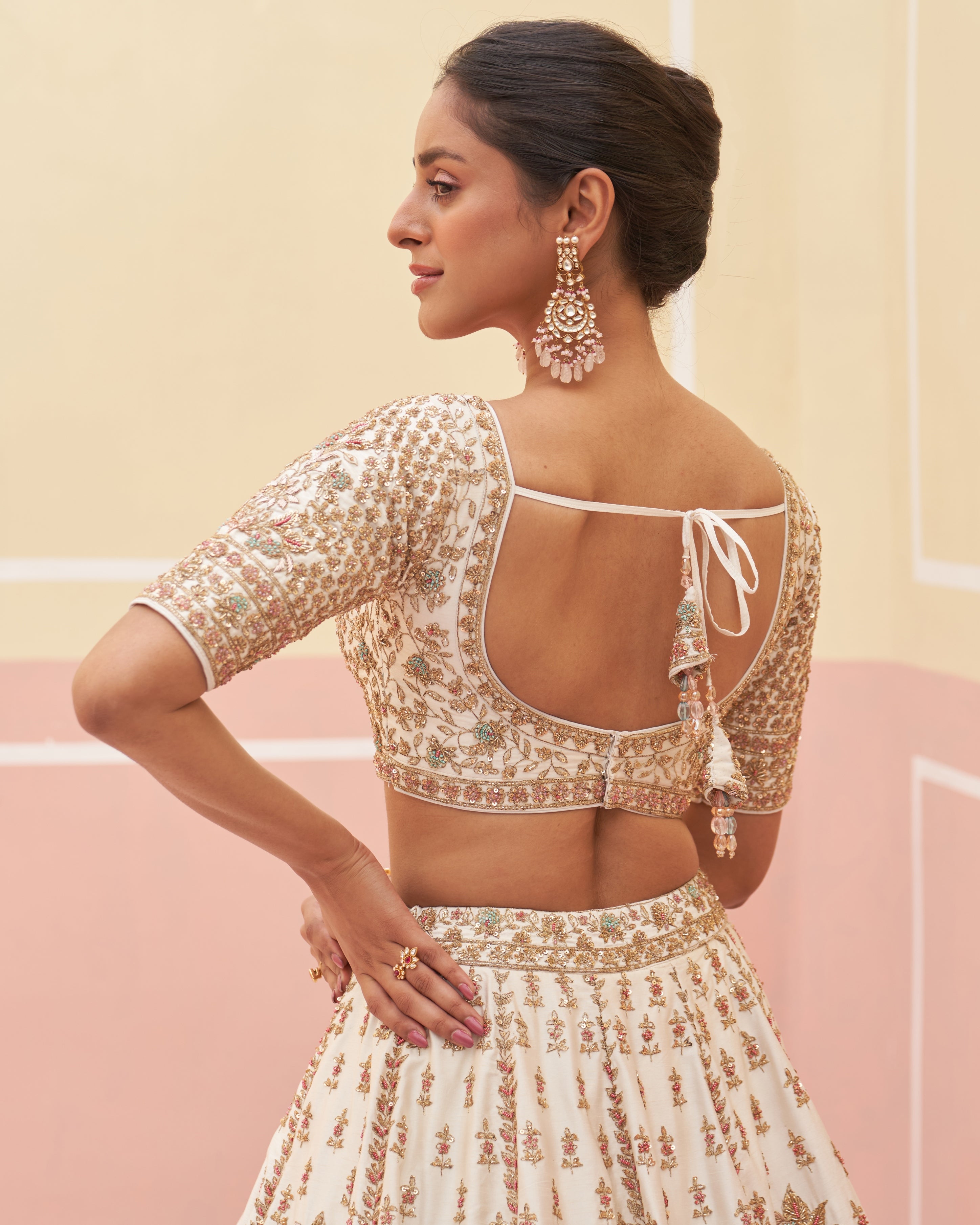 Safa Ivory Raw Silk Lehenga Set