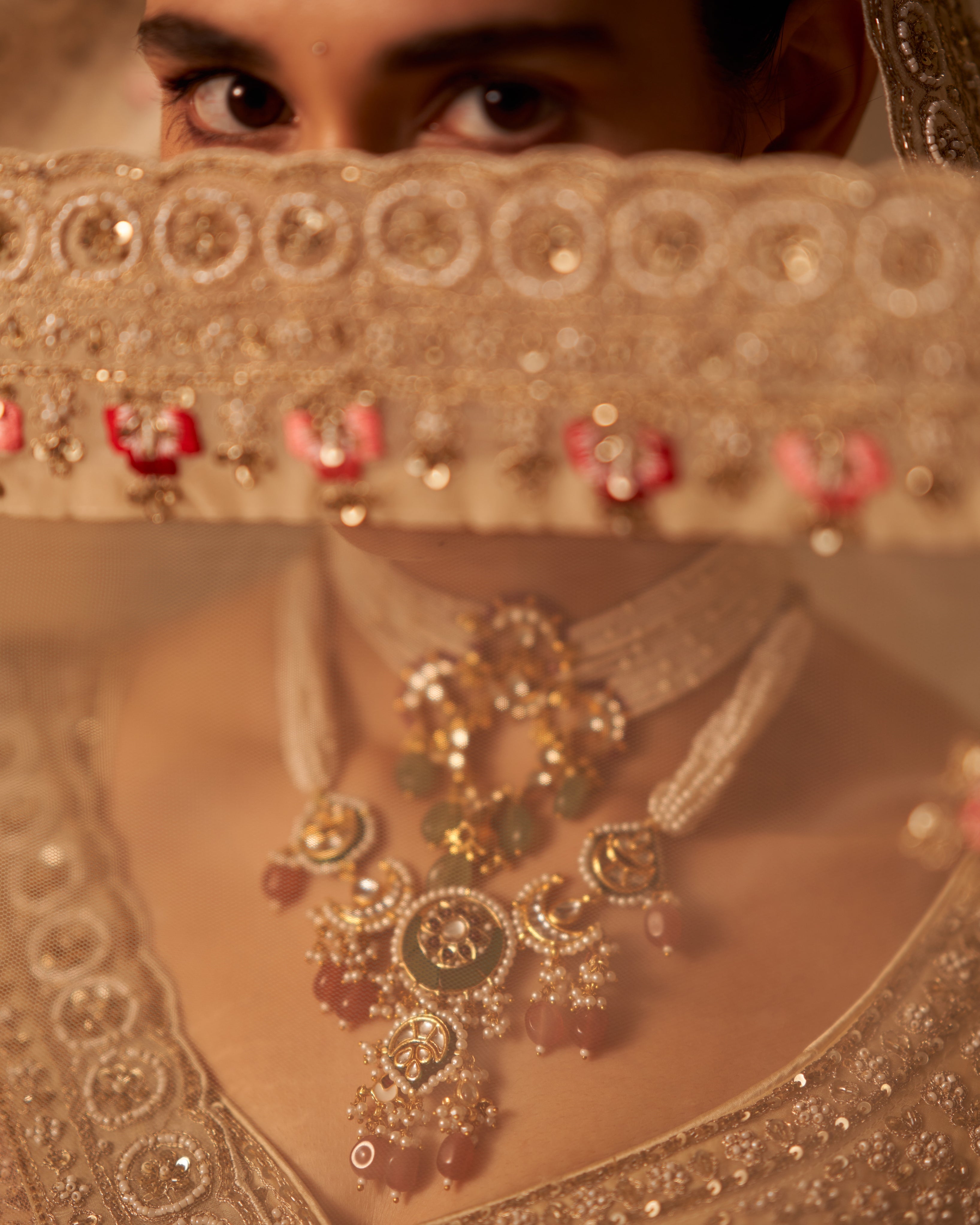 Ivory Organza Double Dupatta Lehenga Set