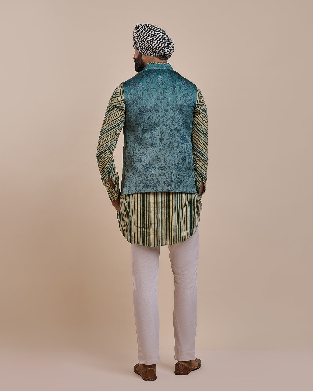 Teal Blue Nehru Jacket