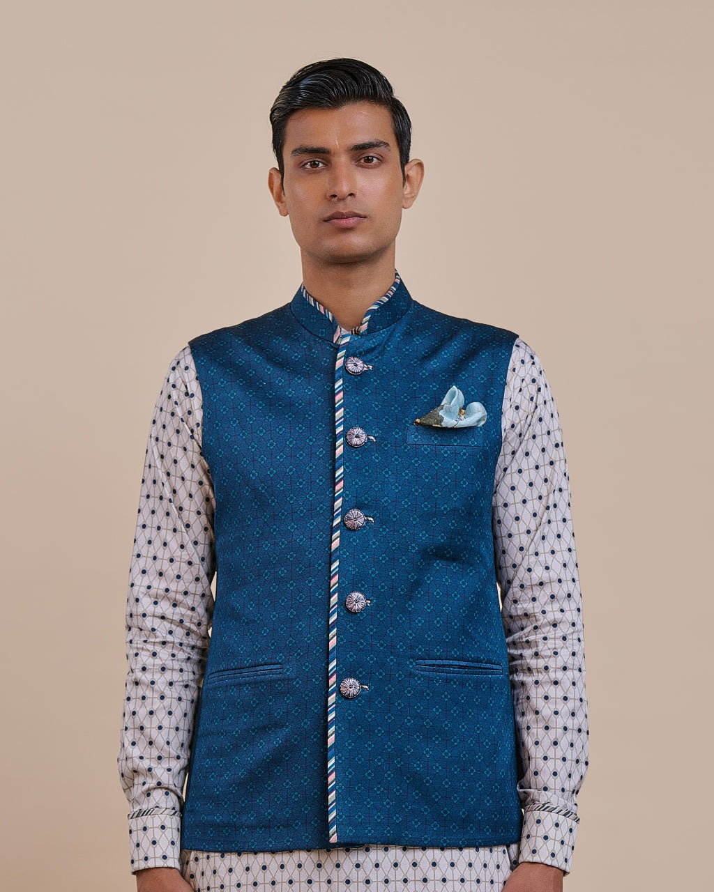 Navy Blue Nehru Jacket