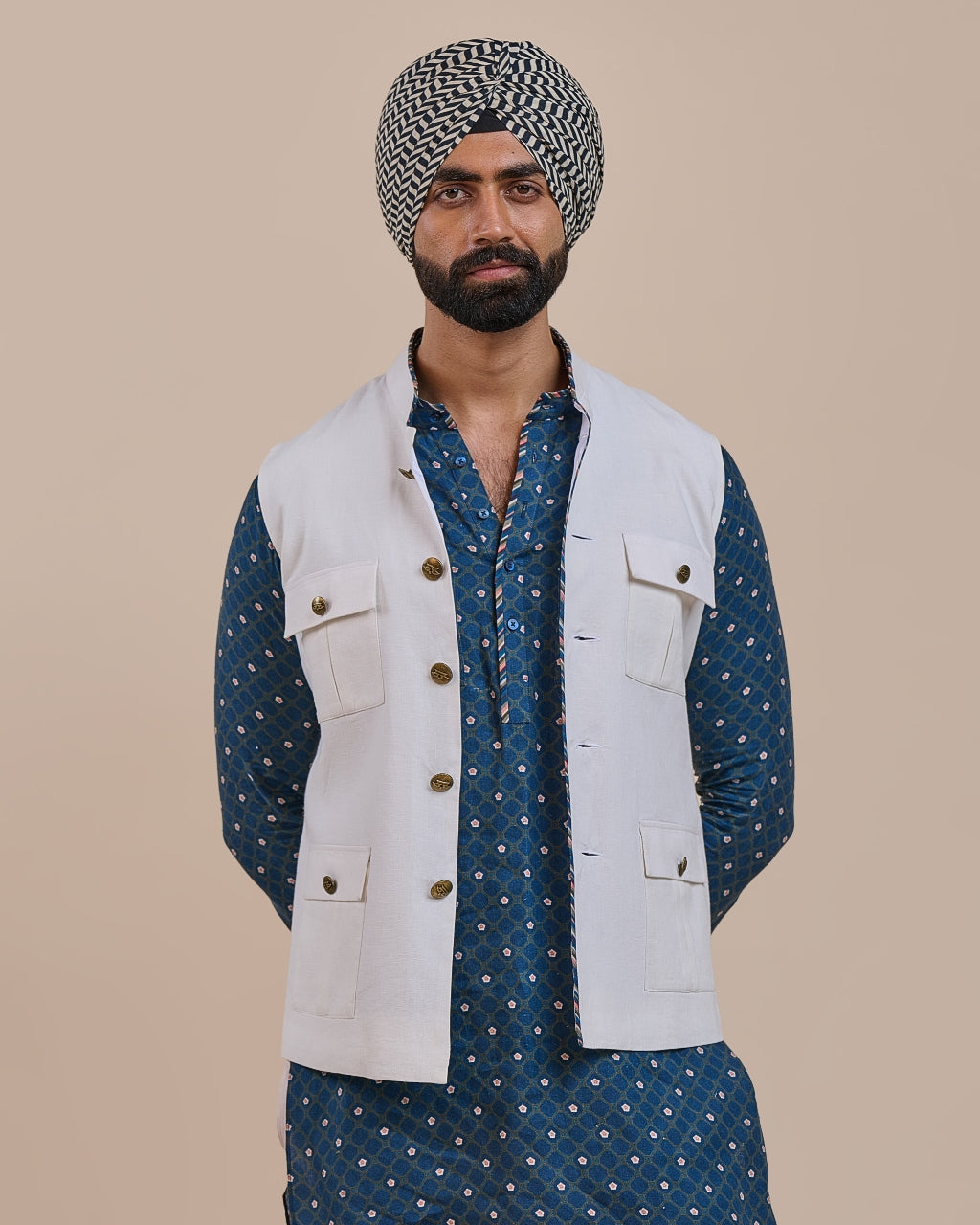 Pearl Ivory Nehru Jacket
