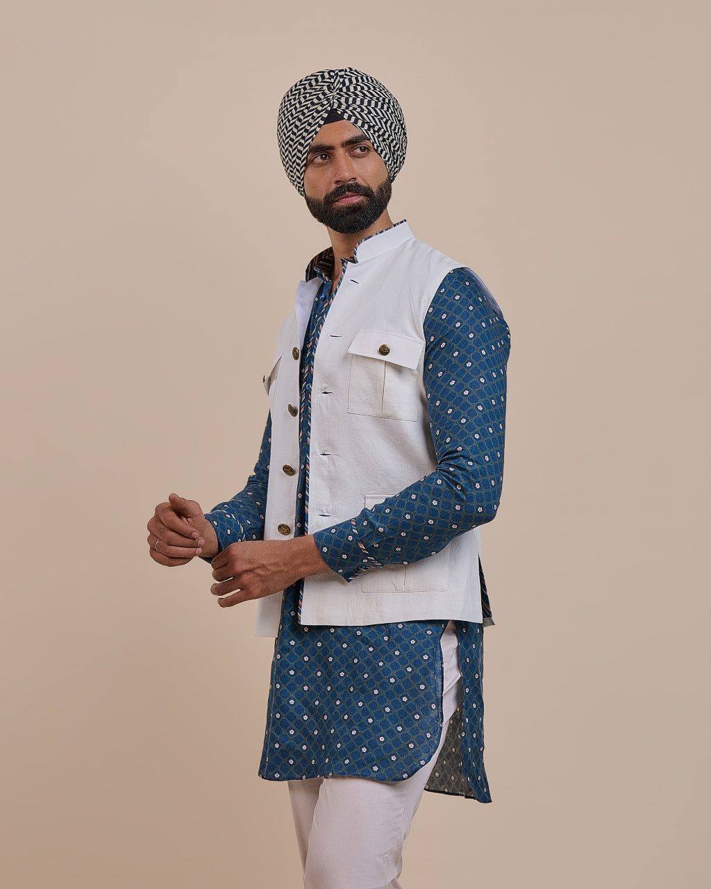 Pearl Ivory Nehru Jacket