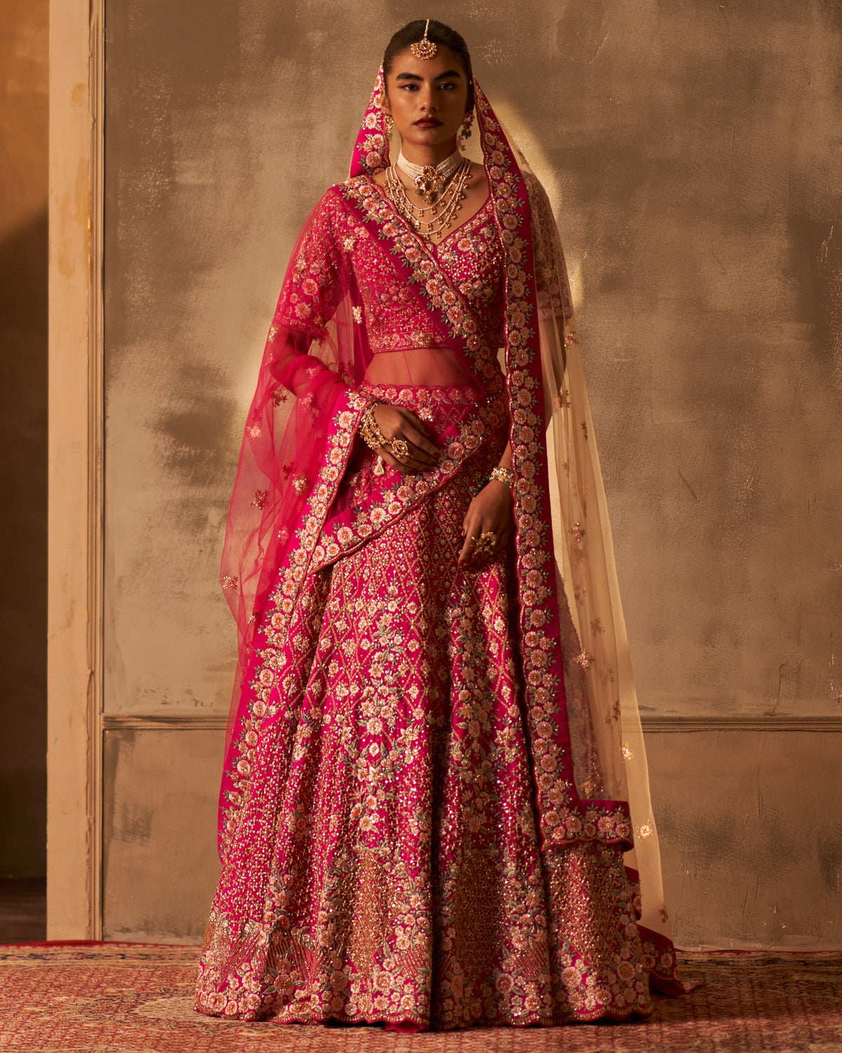 Rani Raw Silk Double Dupatta Lehenga Set