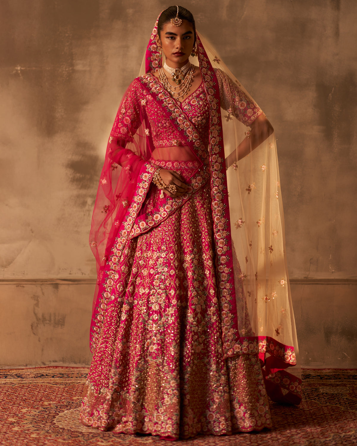 Rani Raw Silk Double Dupatta Lehenga Set