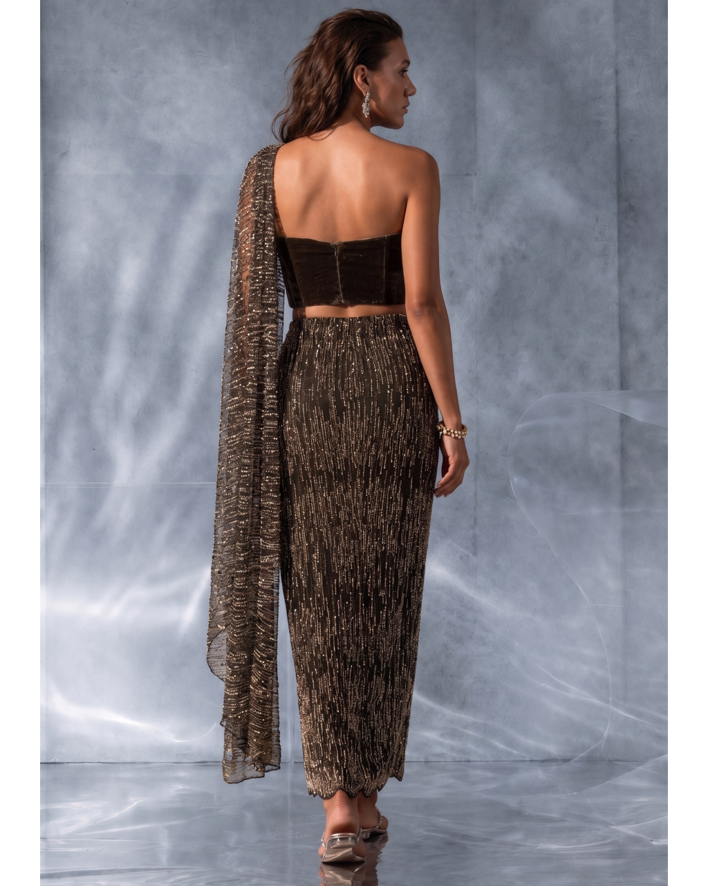 Olivia Top and Drape Sari Set
