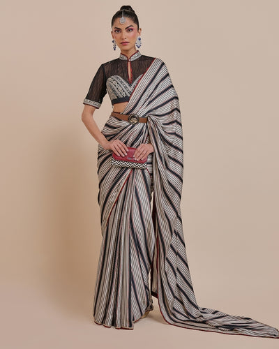 Noir Ivory Sari Set