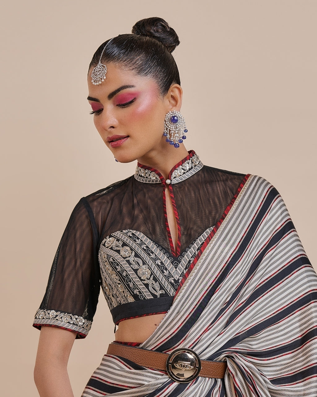 Noir Ivory Sari Set