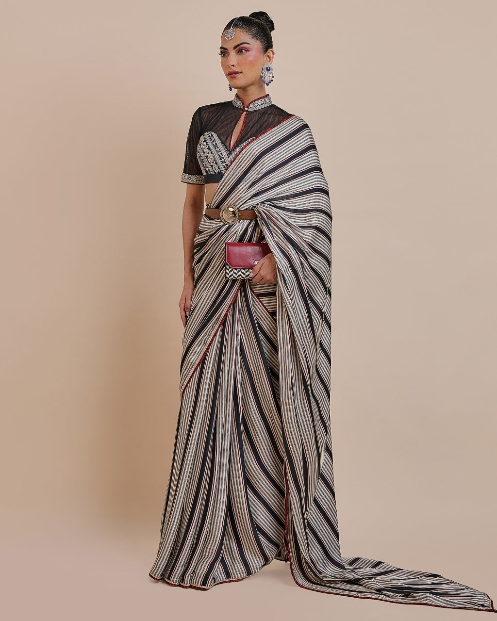 Noir Ivory Sari Set