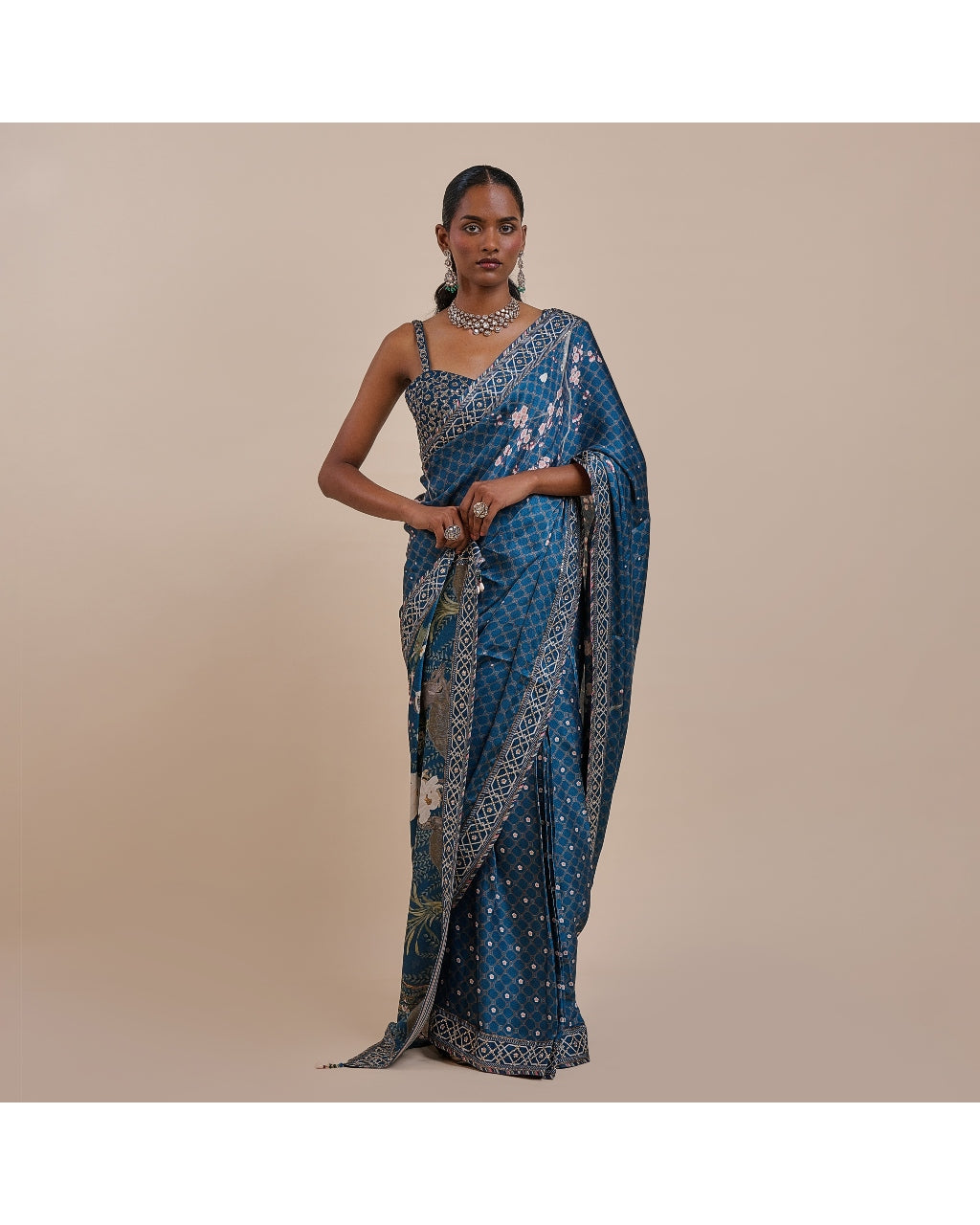 Midnight Blue Sari Set