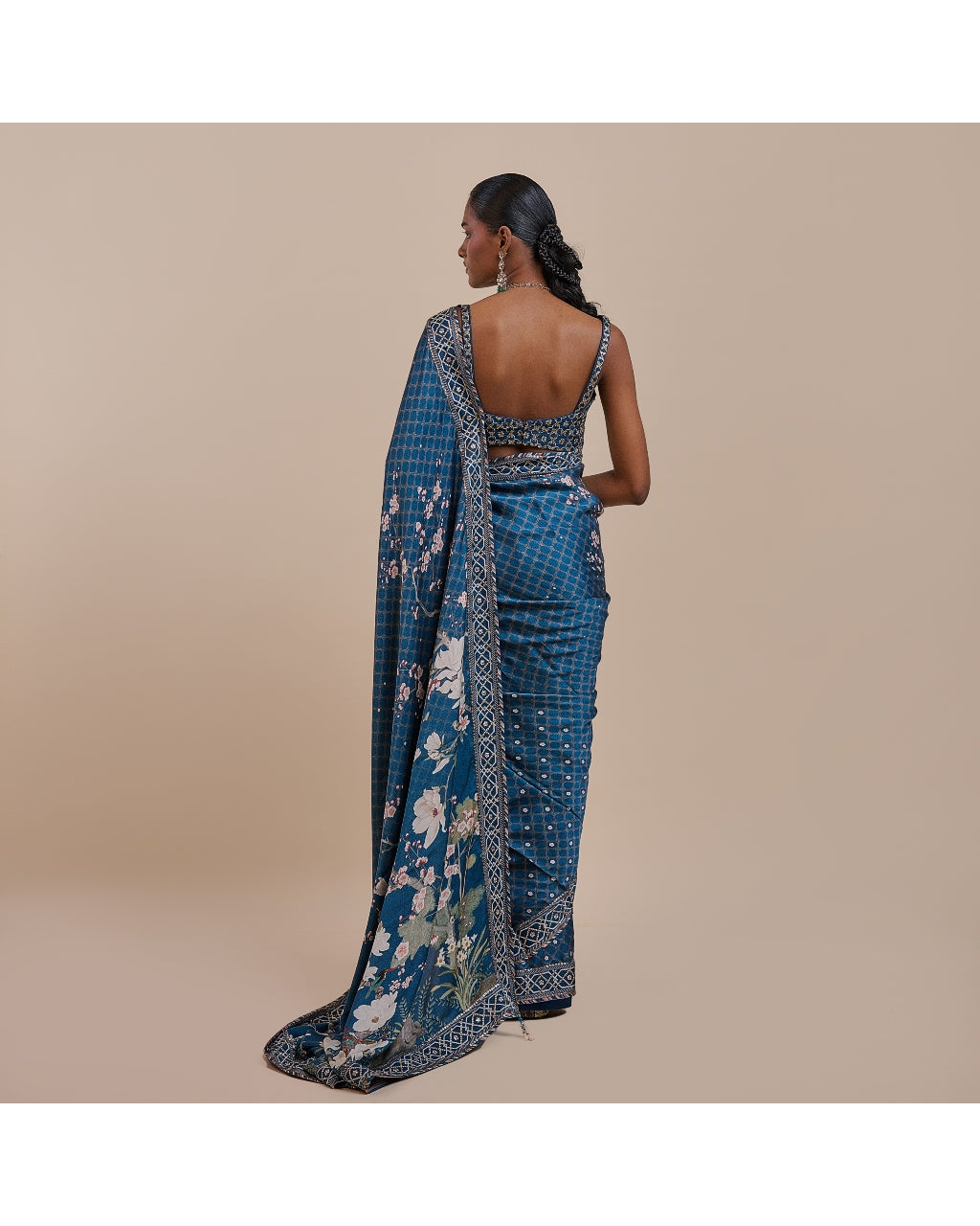 Midnight Blue Sari Set
