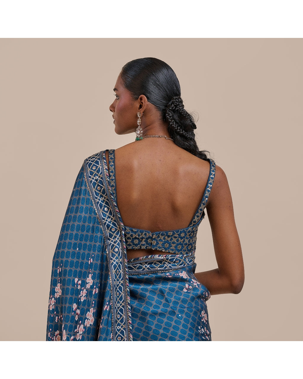 Midnight Blue Sari Set