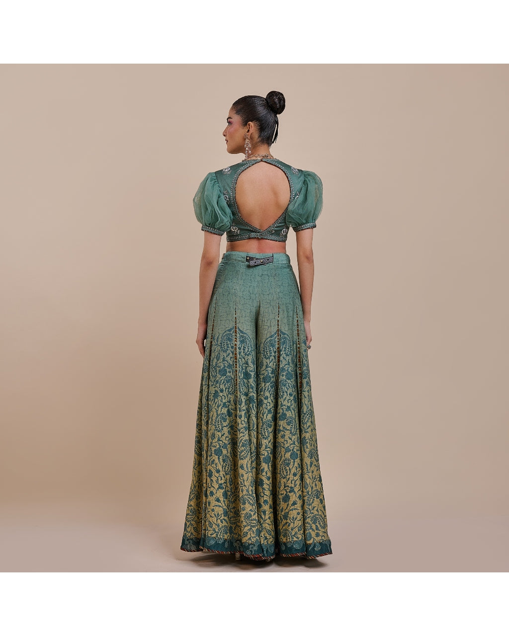 Teal Blue Ombre Sharara Set
