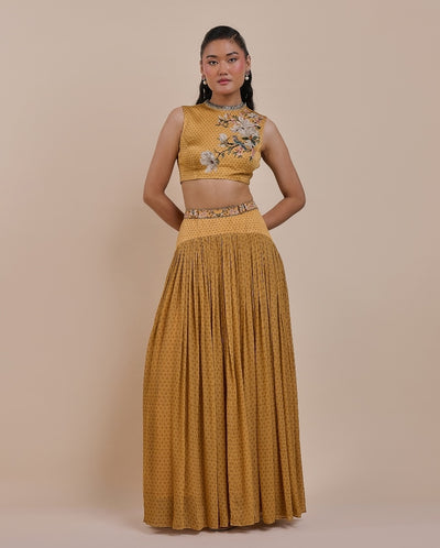 Ochre Mustard Skirt Set