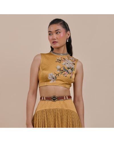 Ochre Mustard Skirt Set
