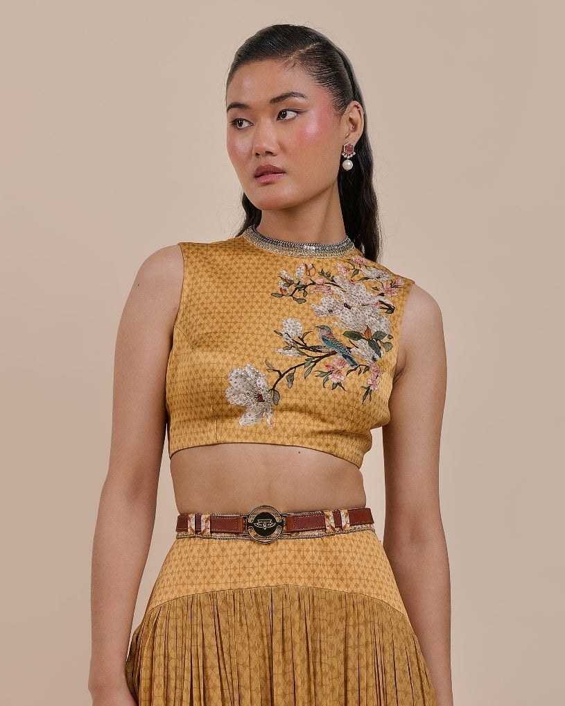 Ochre Mustard Skirt Set