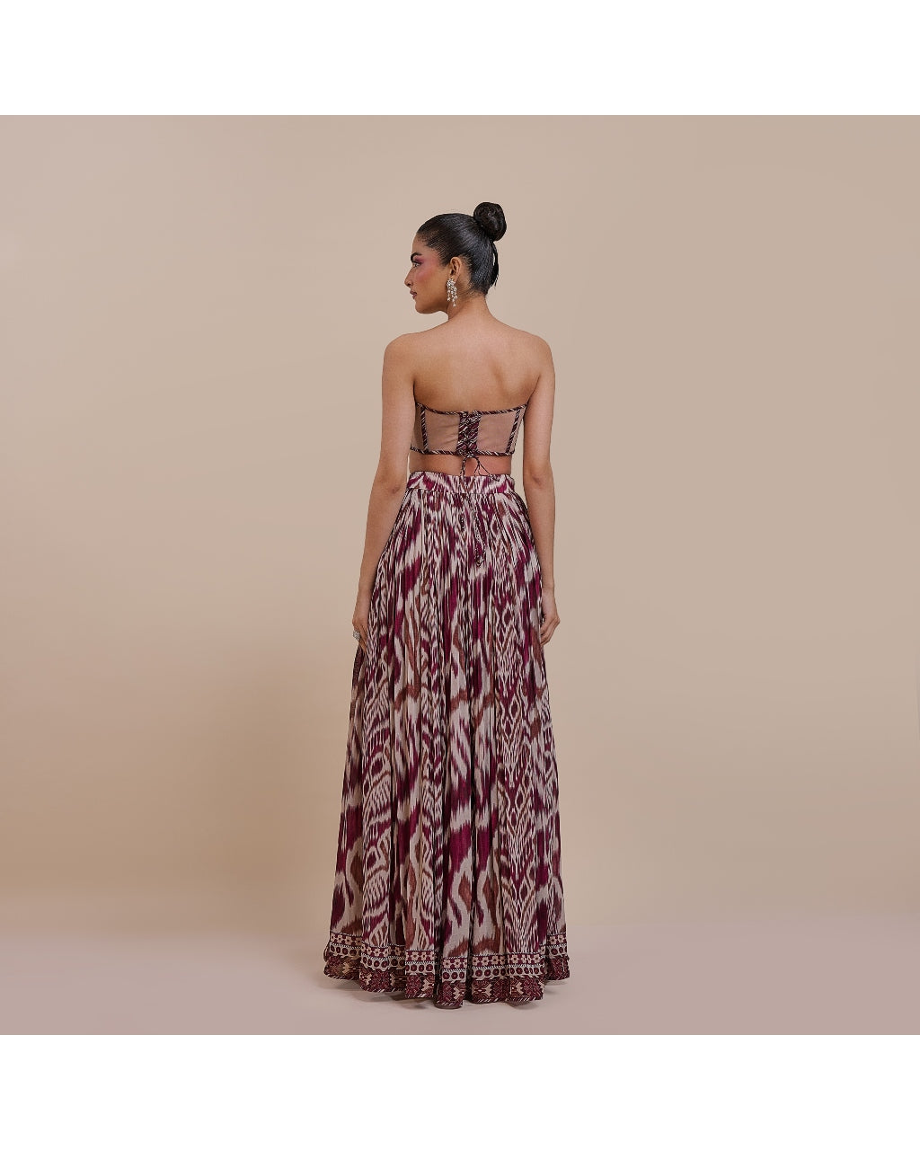 Plum Red Corset Skirt Set
