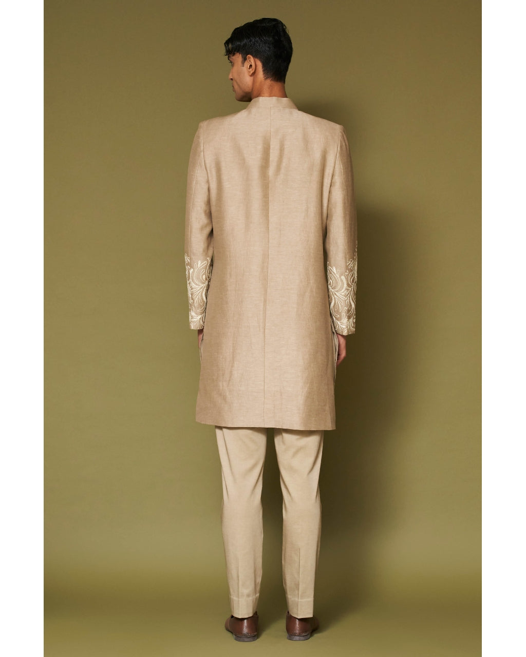 Sand Dori Embroidered Linen Satin Sherwani Set